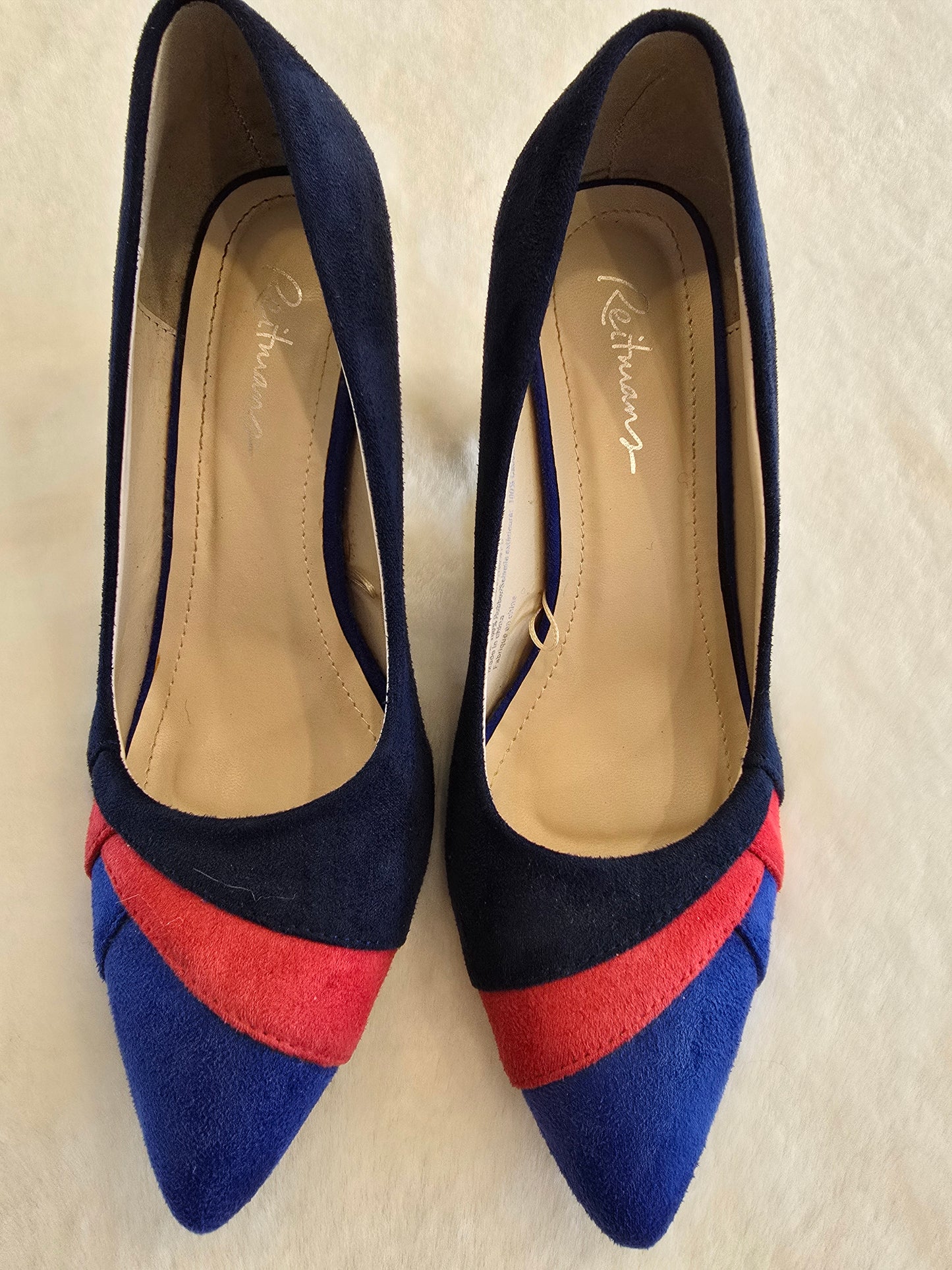 Reitmans Blue Red and Navy Pumps Size 7 Preloved