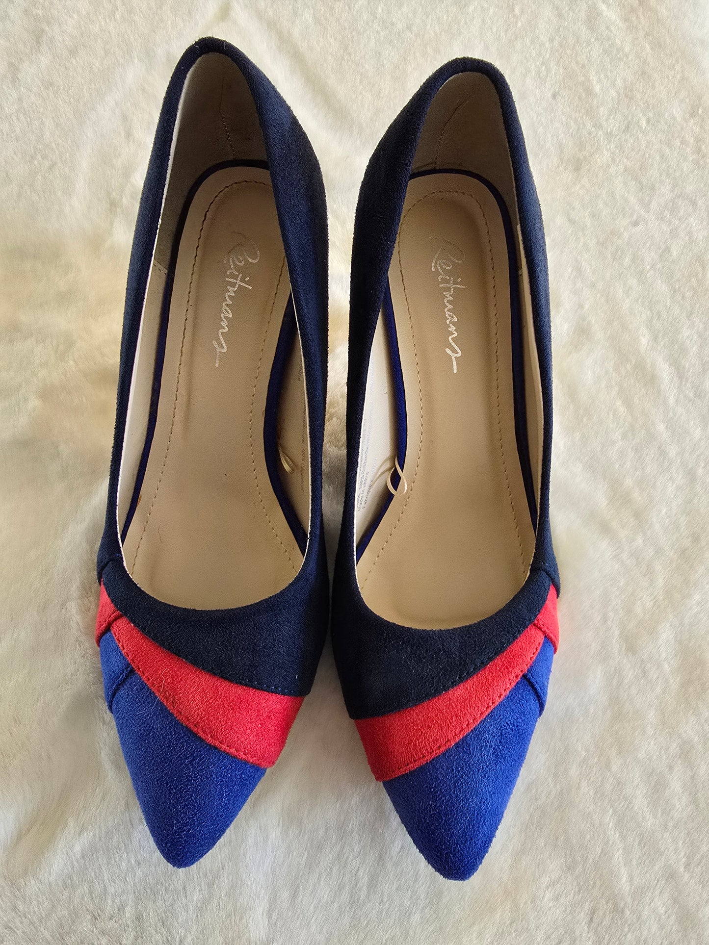 Reitmans Blue Red and Navy Pumps Size 7 Preloved