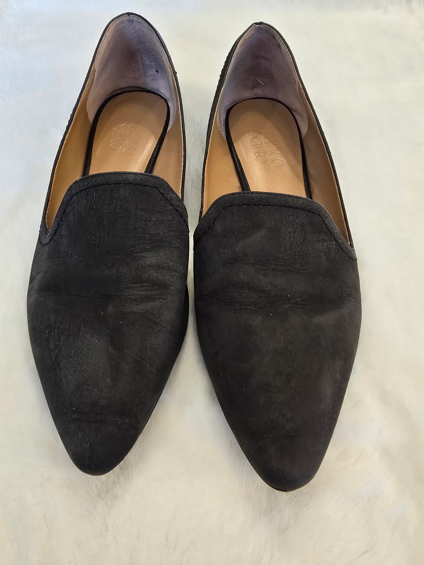 Franco Sarto Grey Suede Size 7 Slides Preloved