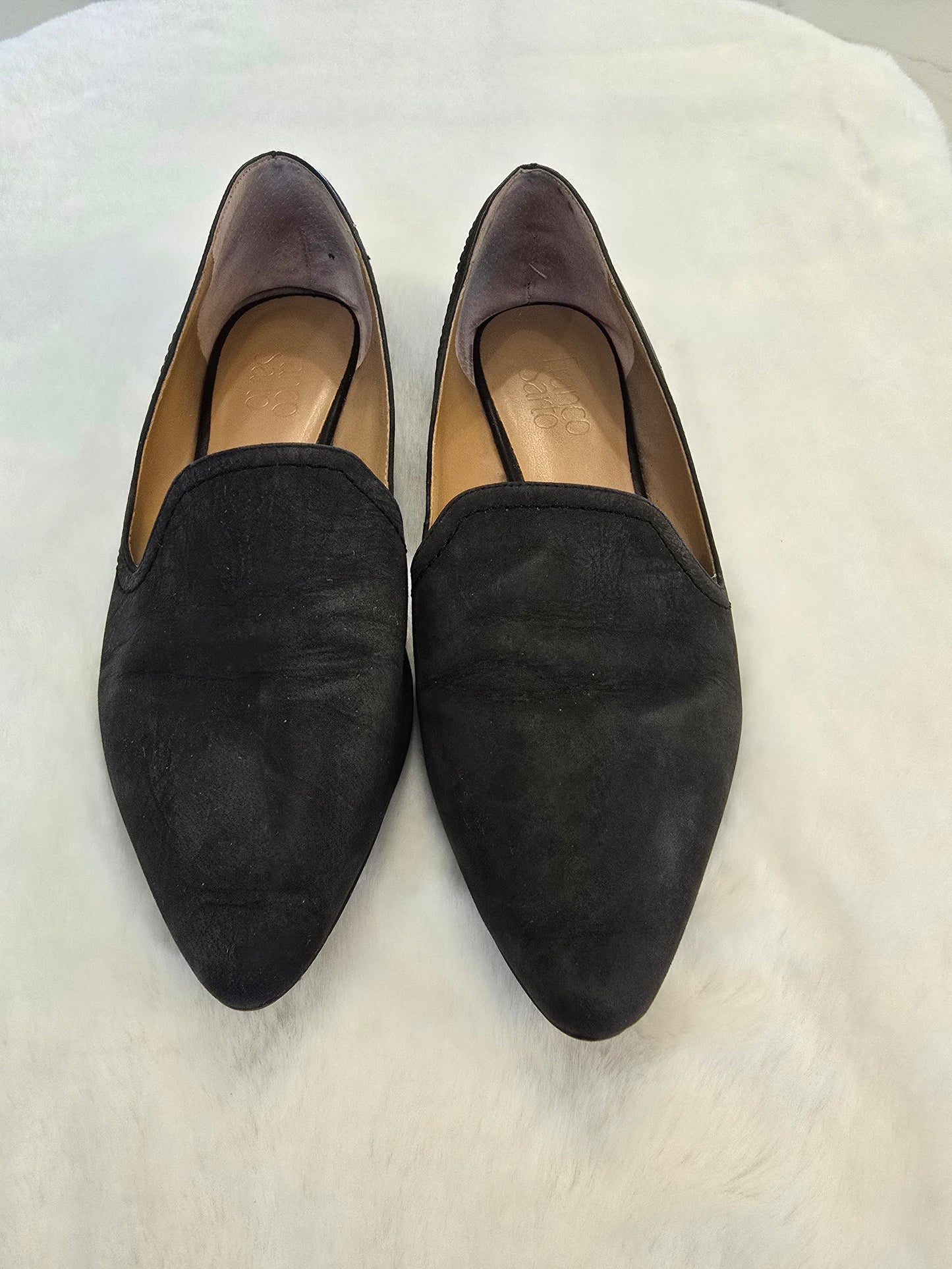 Franco Sarto Grey Suede Size 7 Slides Preloved