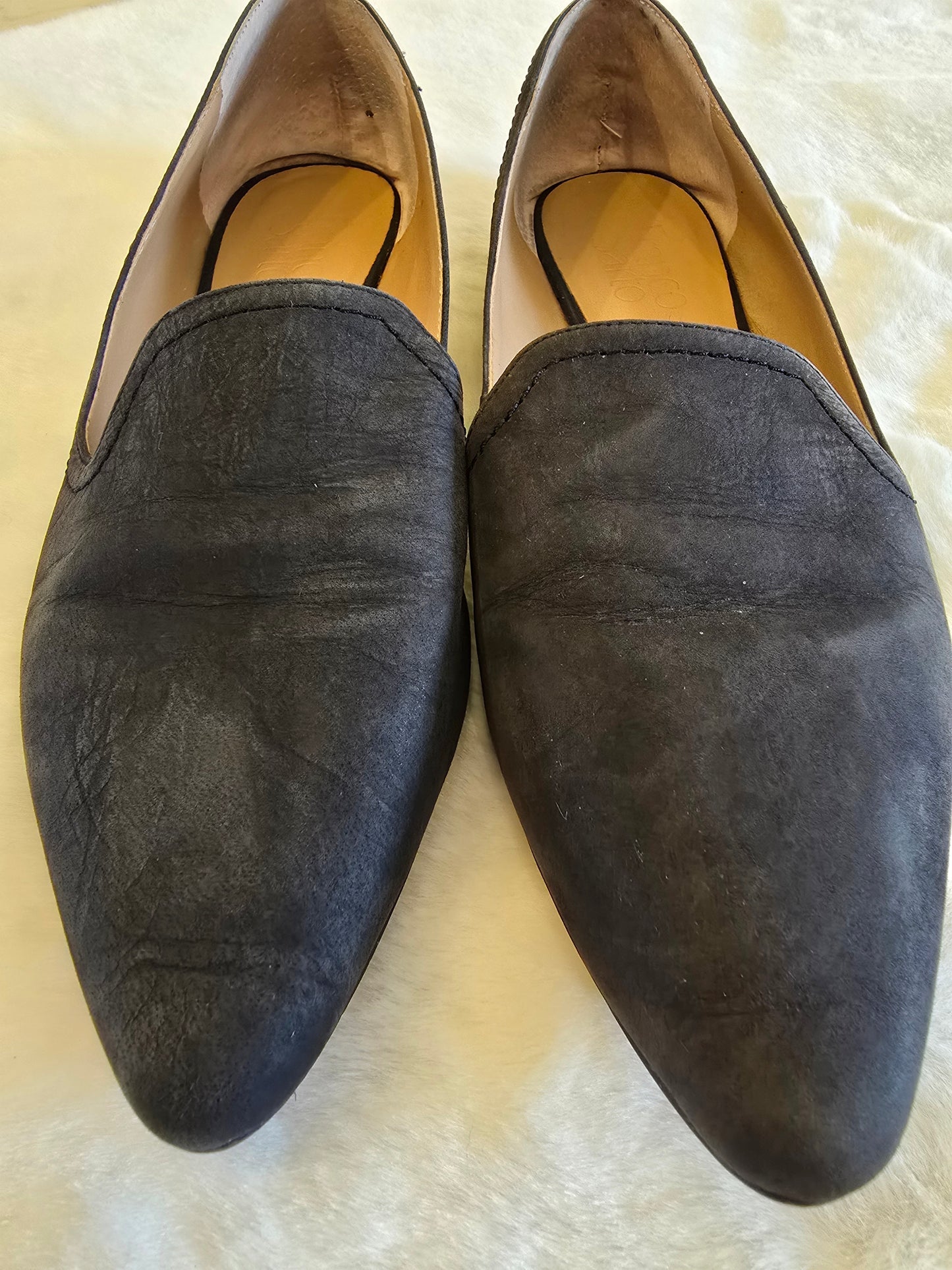 Franco Sarto Grey Suede Size 7 Slides Preloved