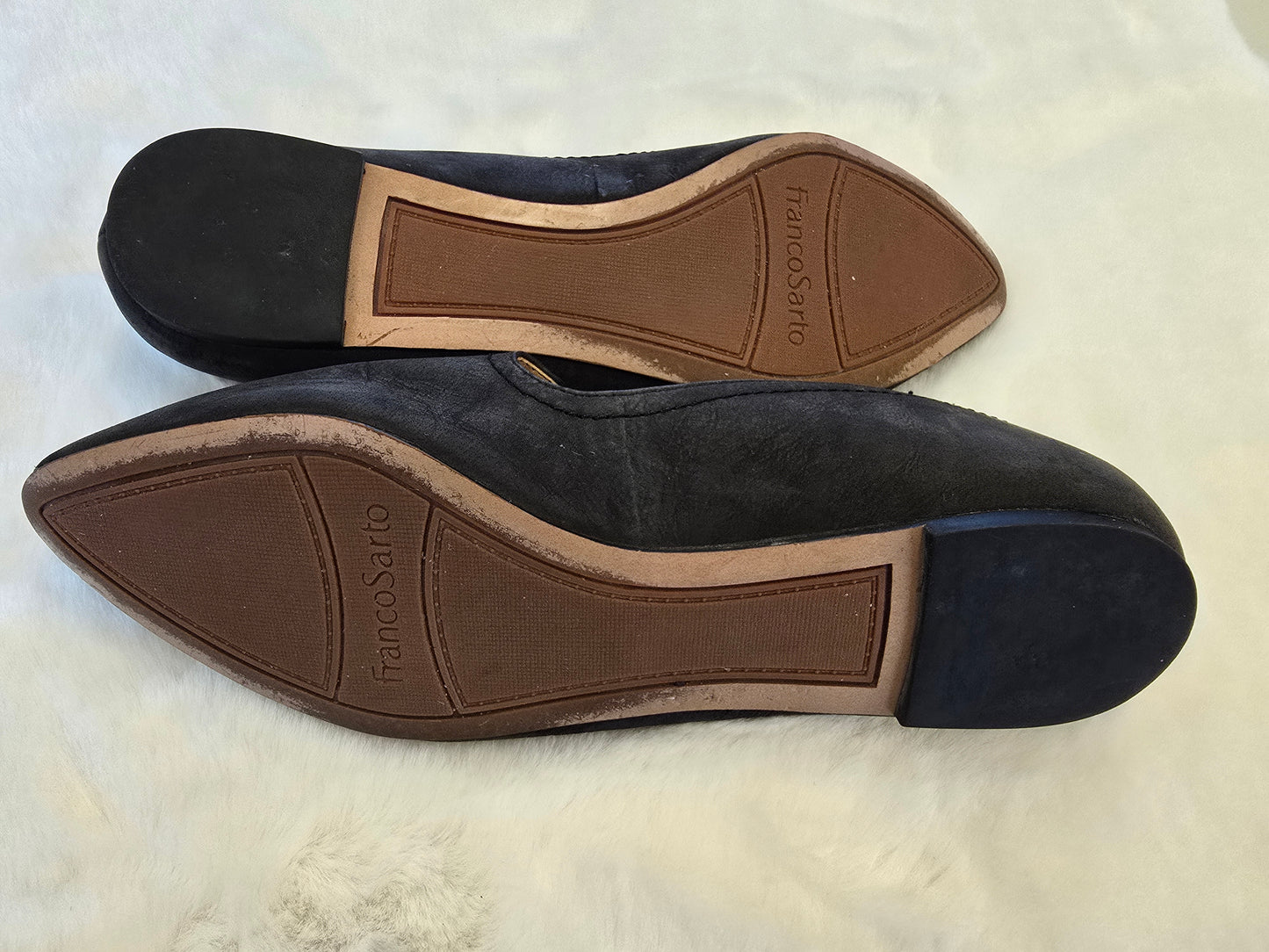 Franco Sarto Grey Suede Size 7 Slides Preloved