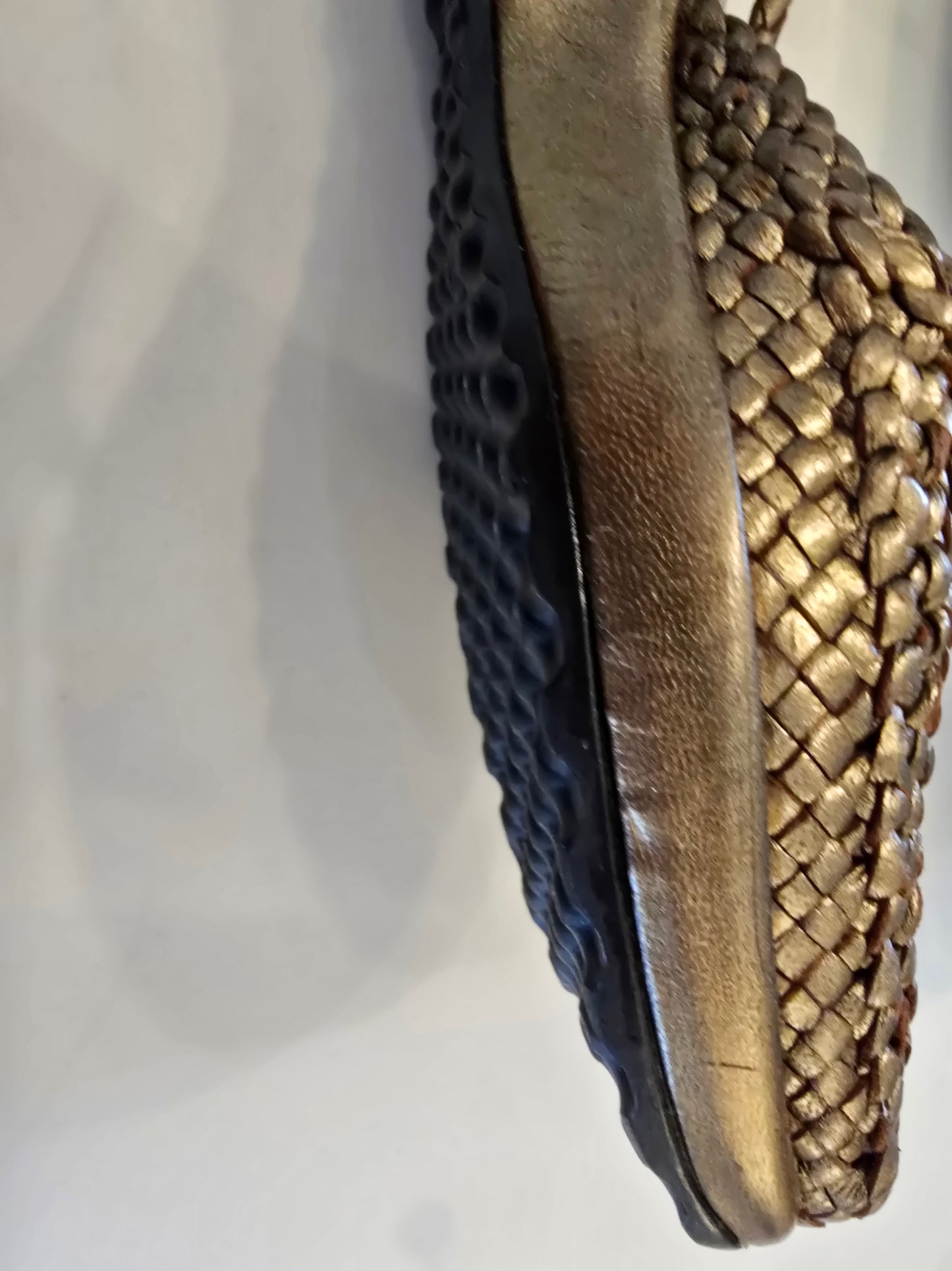 Pons Quintana Metallic Gold Closed Toe Sling Back Sandal Size 37