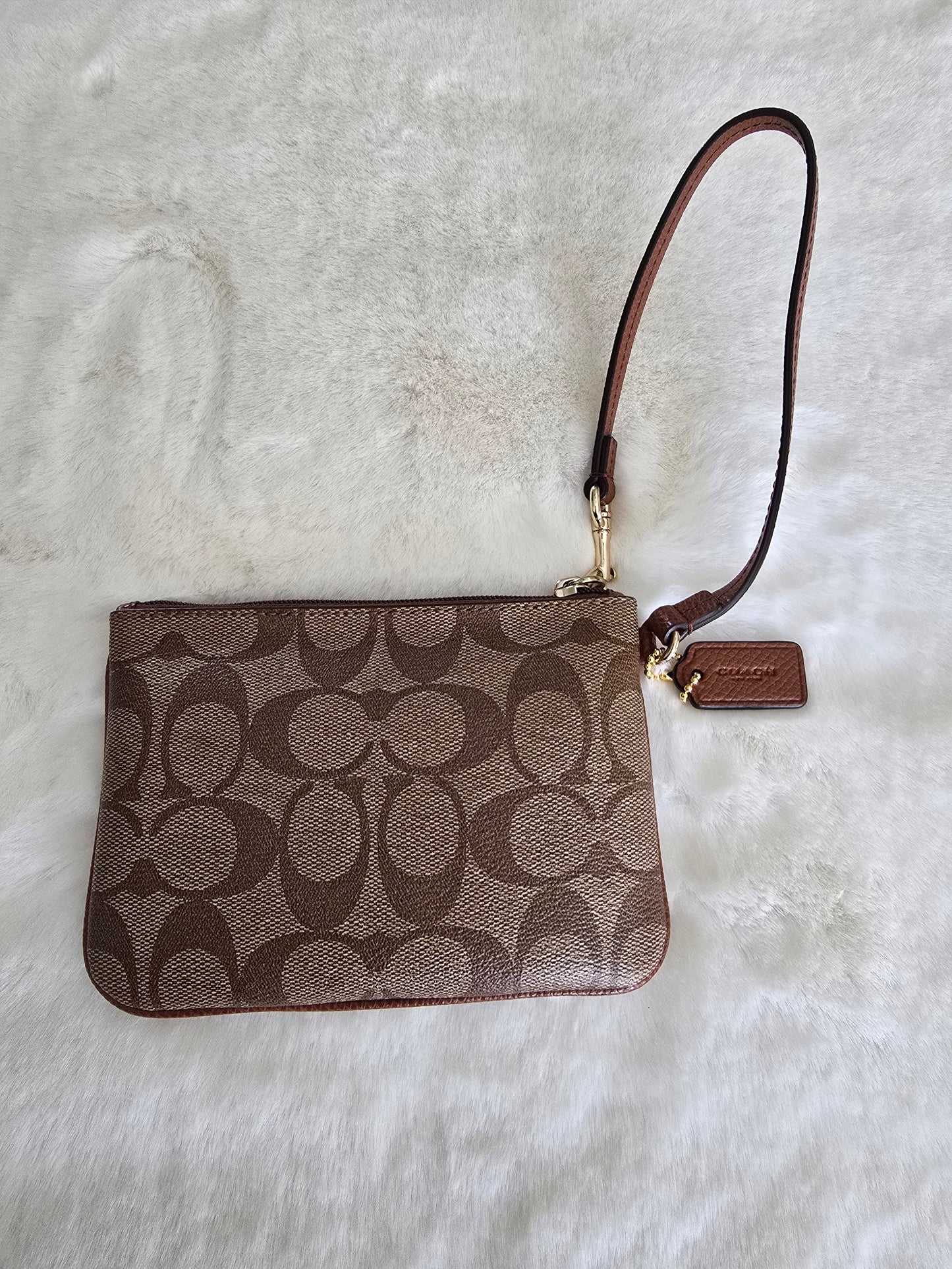 Coach Wallet with Strap Brown / Tan Preloved