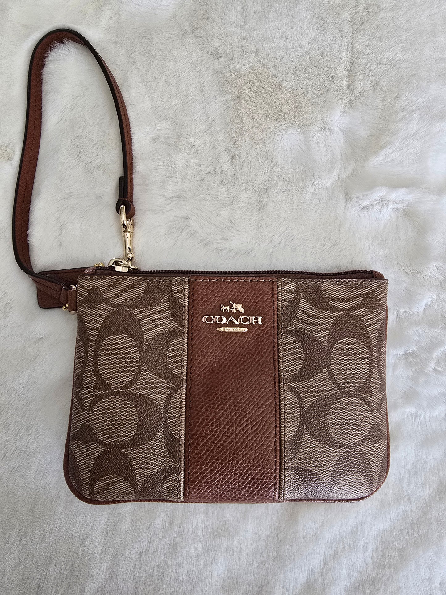 Coach Wallet with Strap Brown / Tan Preloved