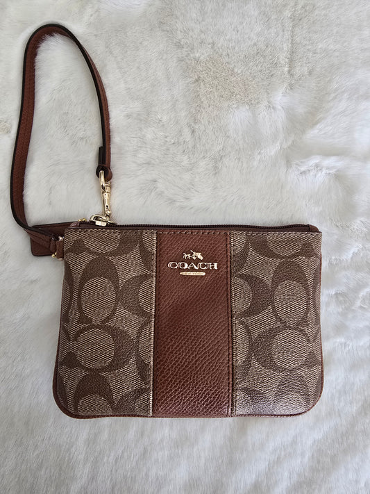 Coach Wallet with Strap Brown / Tan Preloved