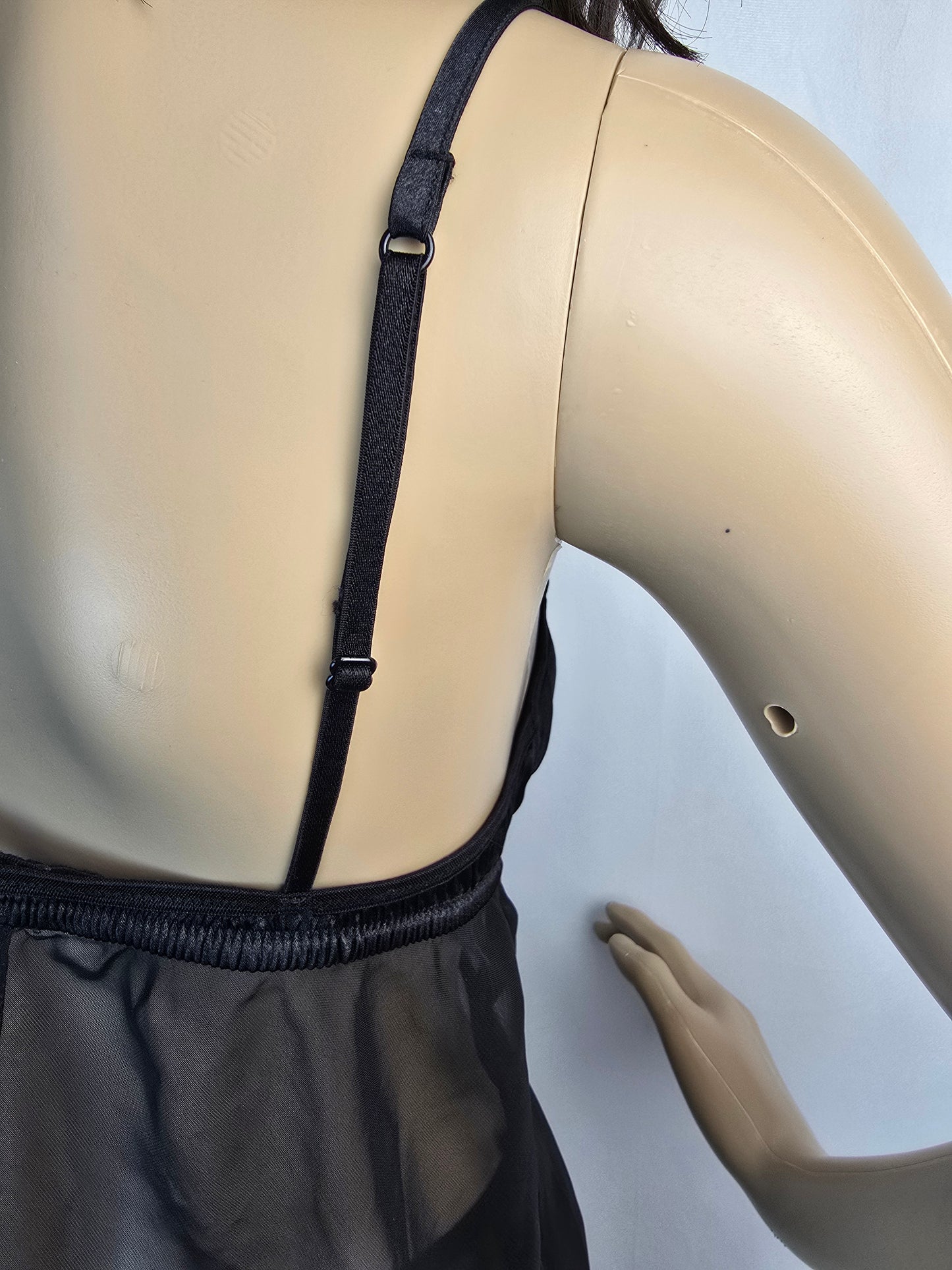 La Senza Baby Doll and Matching Panties Black Large Preloved