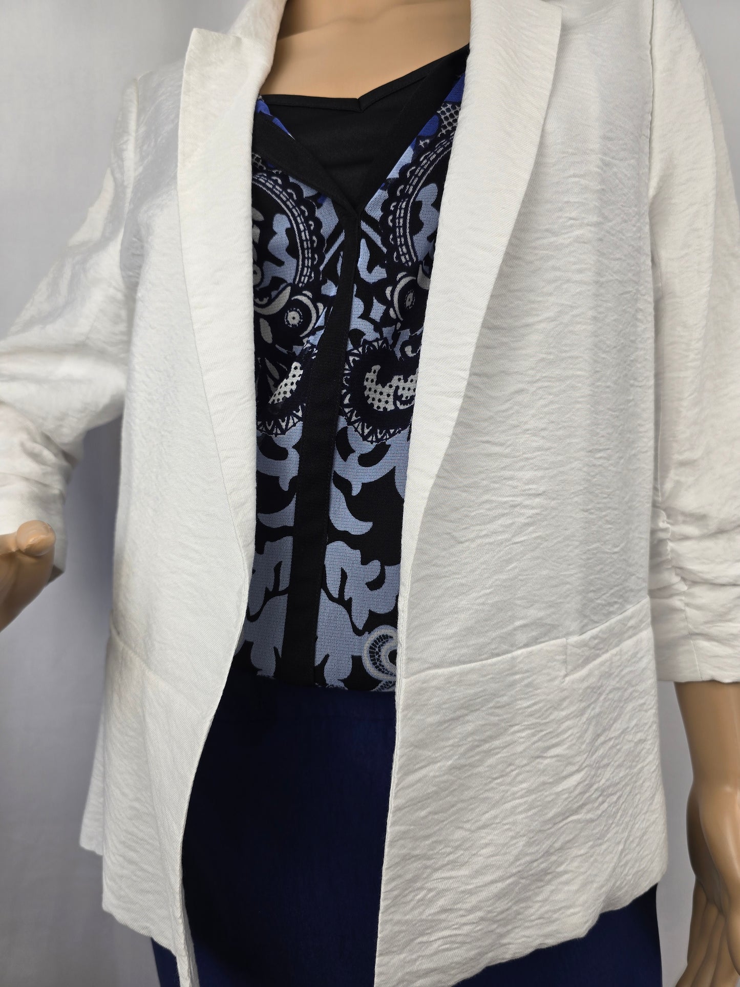 Cleo Petites White 3/4 Sleeve Blazer Medium New With Tags