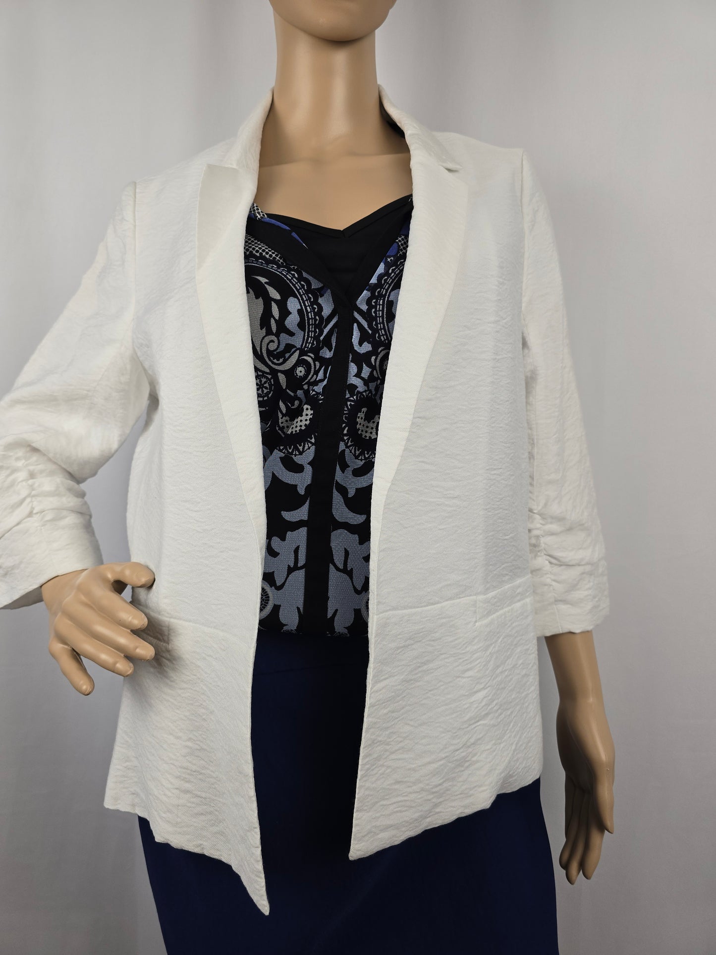 Cleo Petites White 3/4 Sleeve Blazer Medium New With Tags