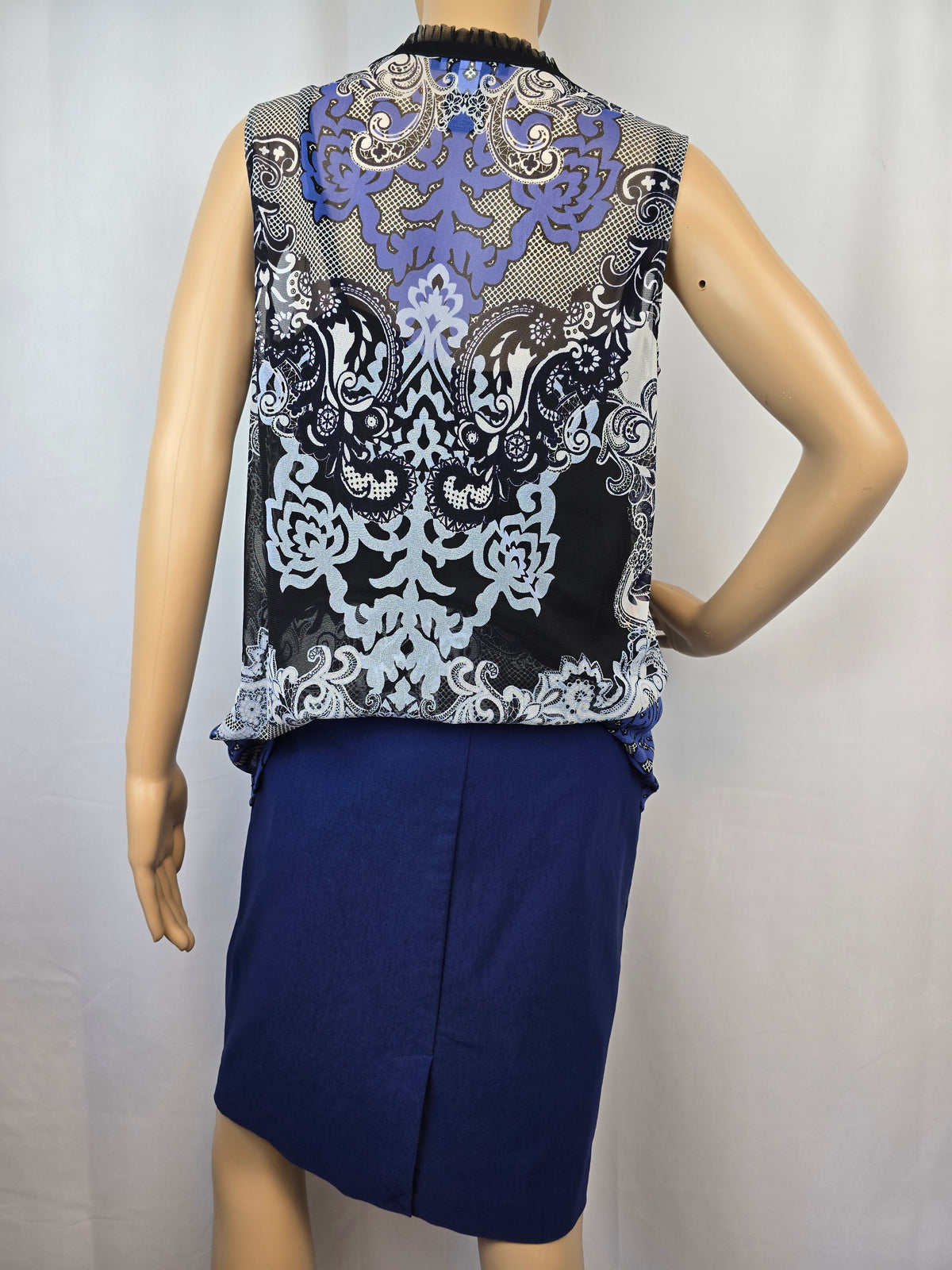 Cleo Petites Blue Pencil Skirt Size 10 New With Tags
