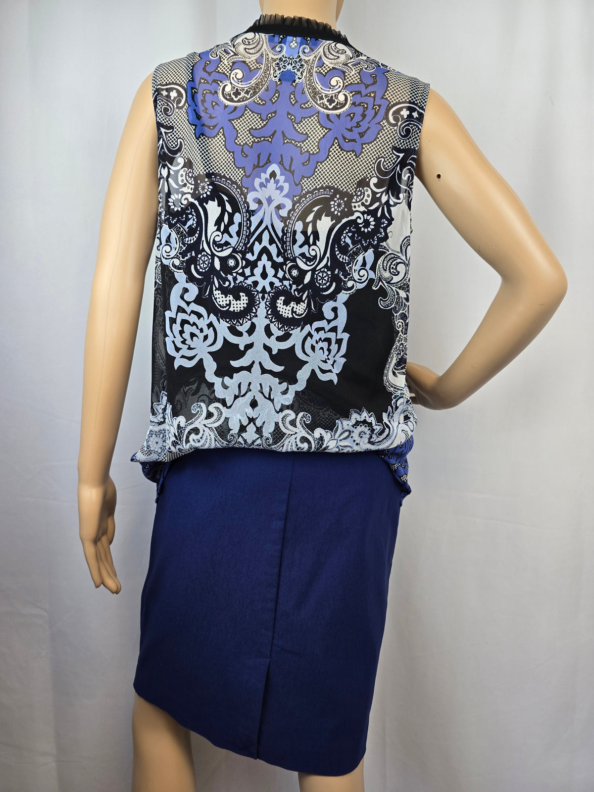 Cleo Petites Blue Pencil Skirt Size 10 New With Tags