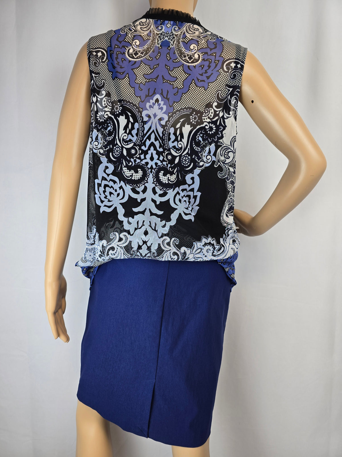 Cleo Petites Blue Pencil Skirt Size 10 New With Tags