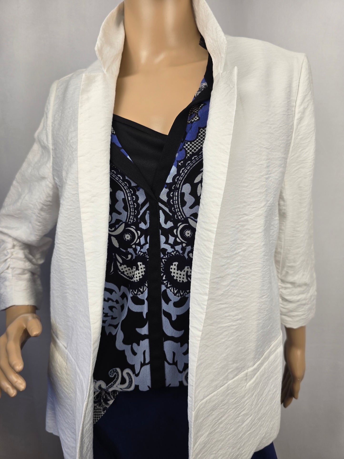 Cleo Petites White 3/4 Sleeve Blazer Medium New With Tags