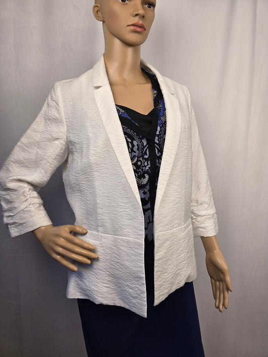Cleo Petites White 3/4 Sleeve Blazer Medium New With Tags