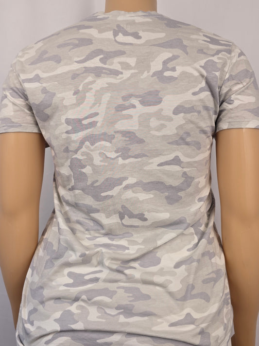 Gap "Favorite Tee" Short Sleeved Grey and White Camo T-Shirt XL Preloved