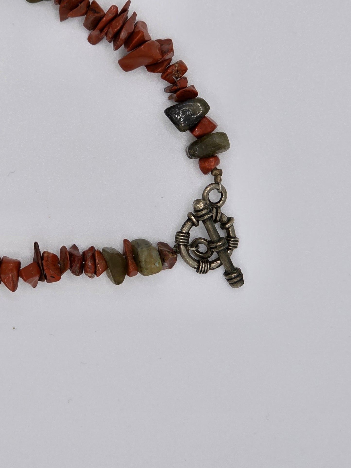 Stone Brown and Grey Necklace and Earring Set Costume Preloved