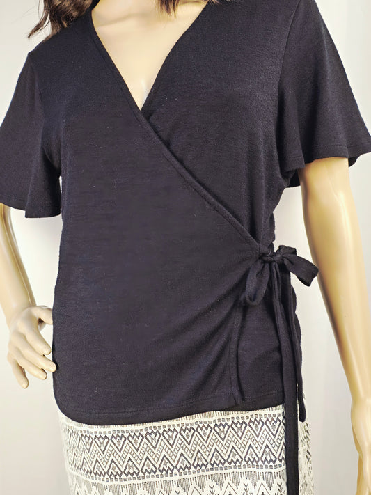 Gap Short Sleeved Wrap Sweater Top Medium Preloved