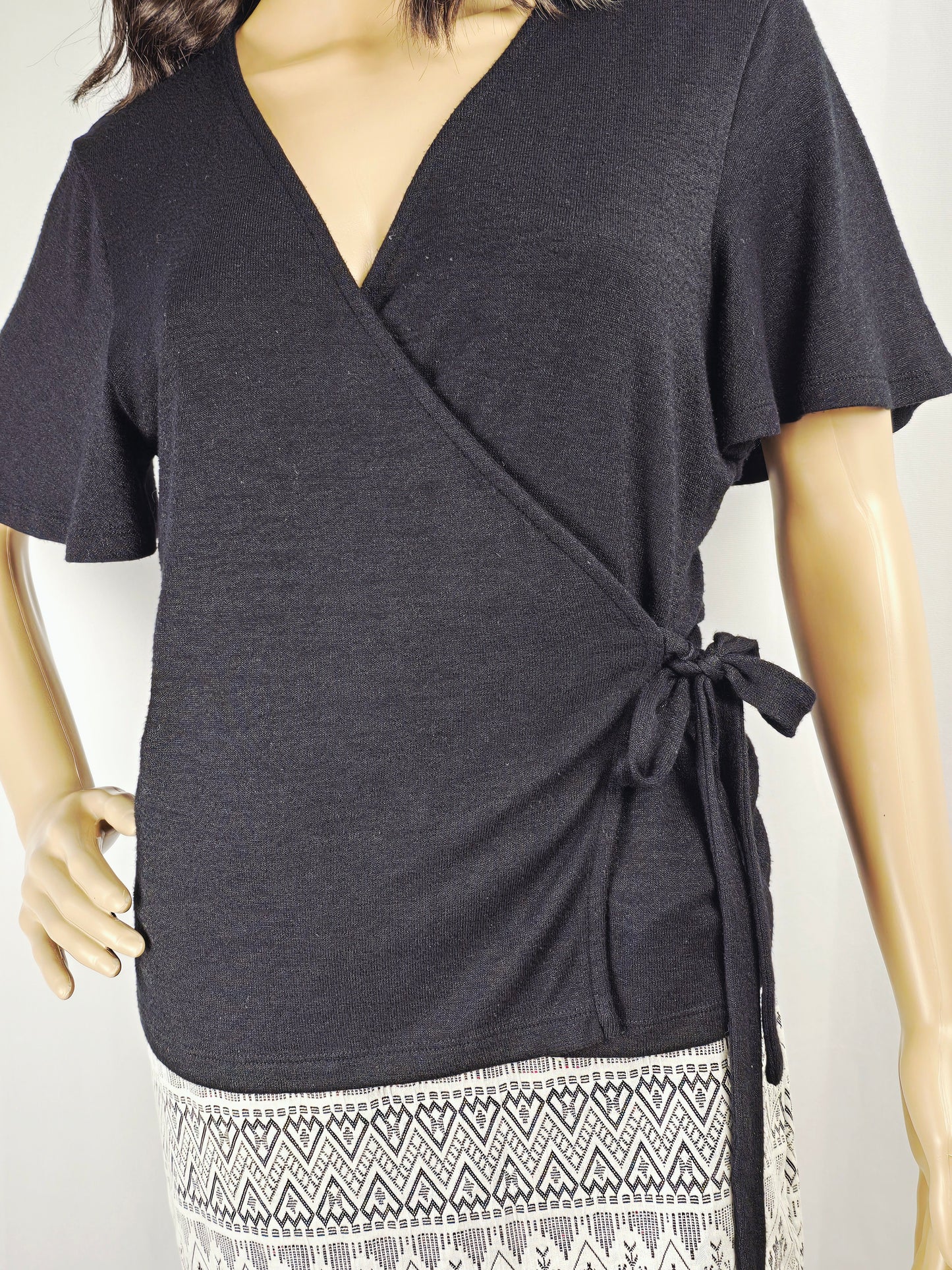 Gap Short Sleeved Wrap Sweater Top Medium Preloved