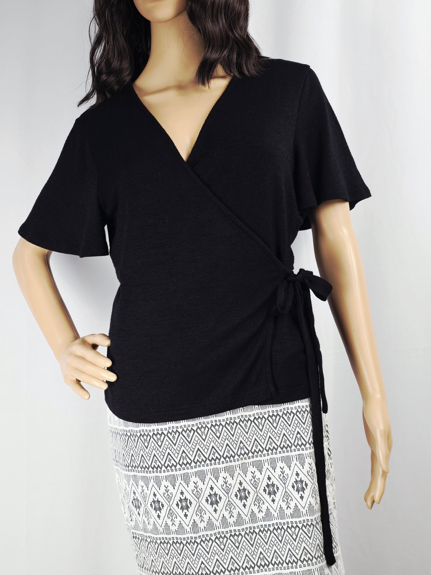 Gap Short Sleeved Wrap Sweater Top Medium Preloved