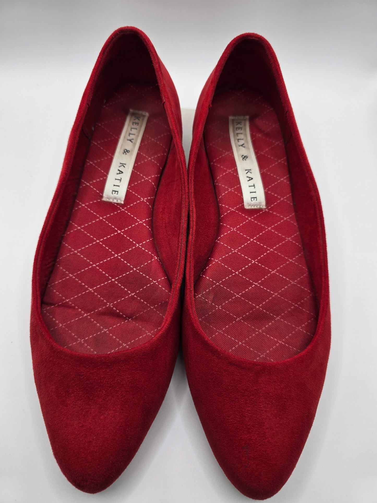 Kelly & Katie Red Suede Flats Size 7.5 Preloved Shoes