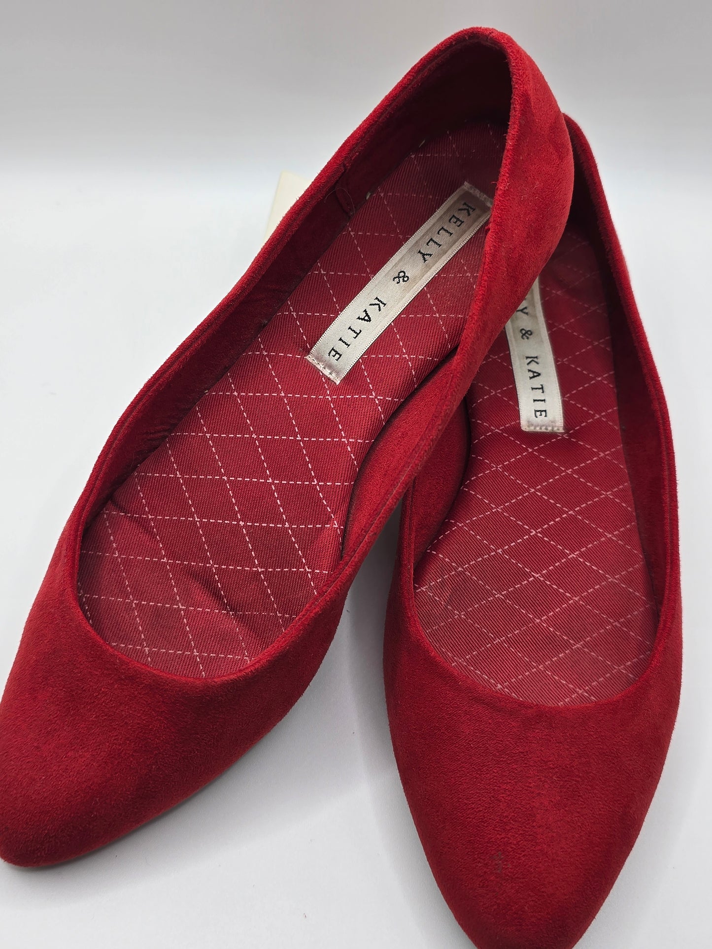 Kelly & Katie Red Suede Flats Size 7.5 Preloved Shoes