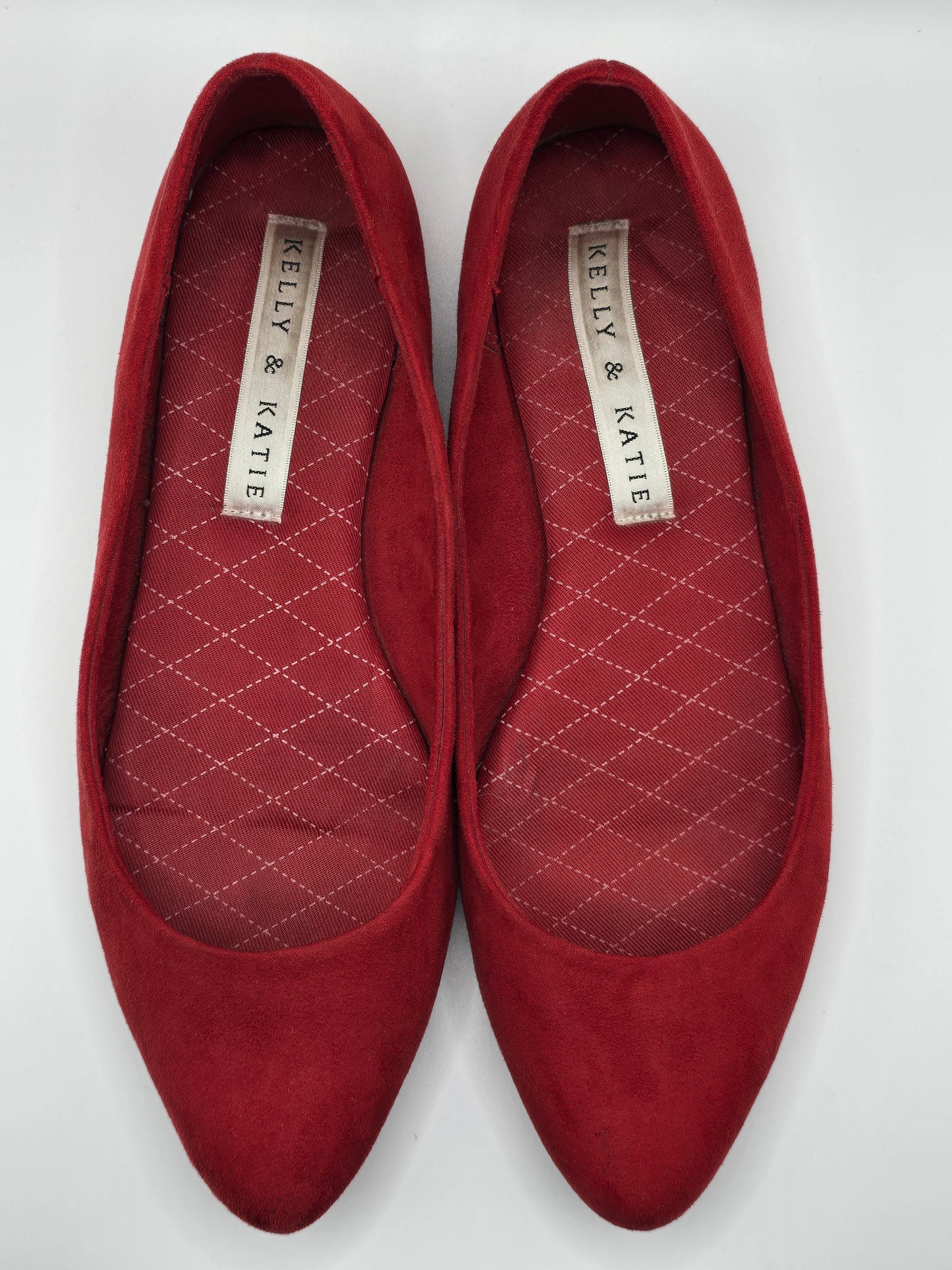 Kelly & Katie Red Suede Flats Size 7.5 Preloved Shoes