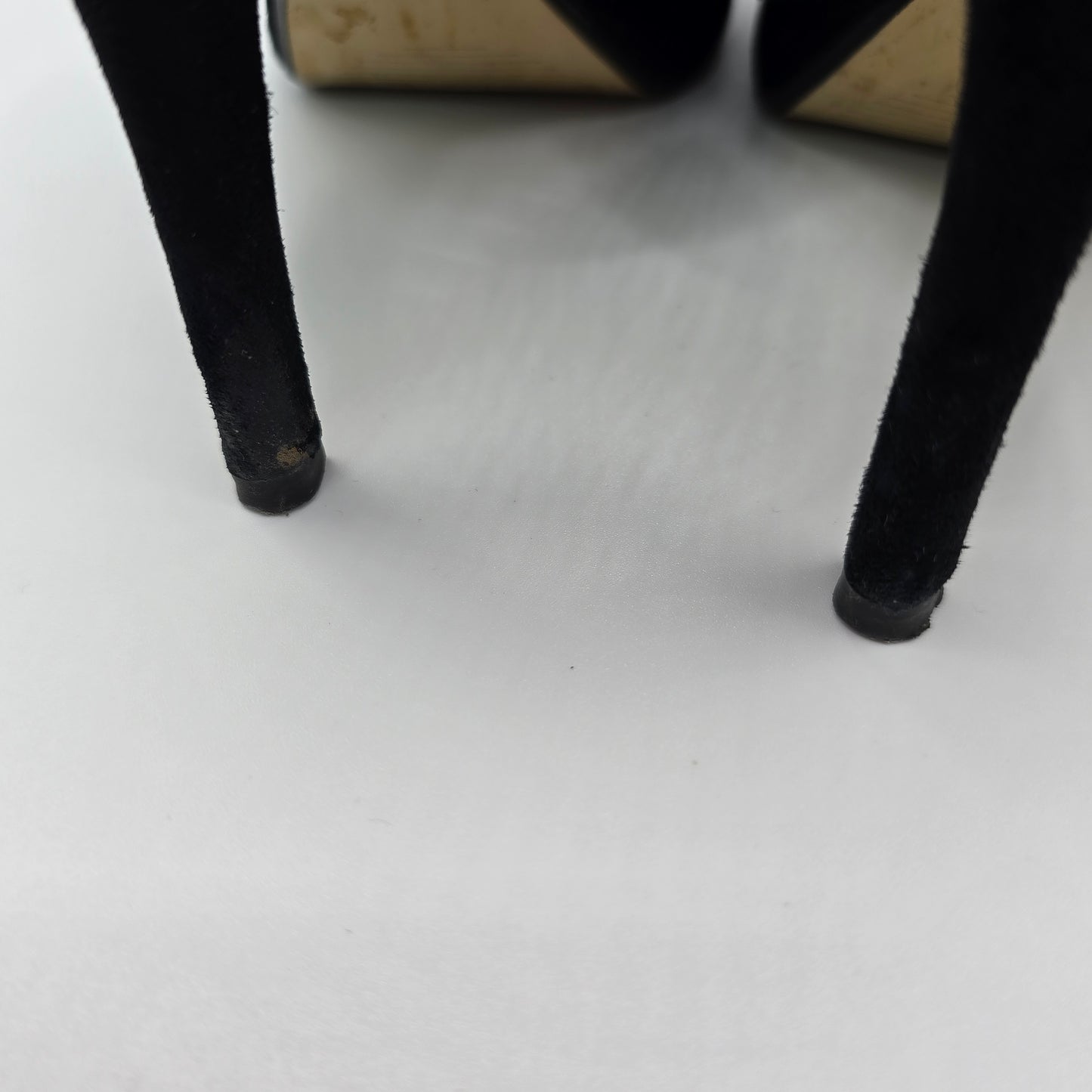 Michael Kors 4.5" Platform Black Suede Heels Preloved Size 7