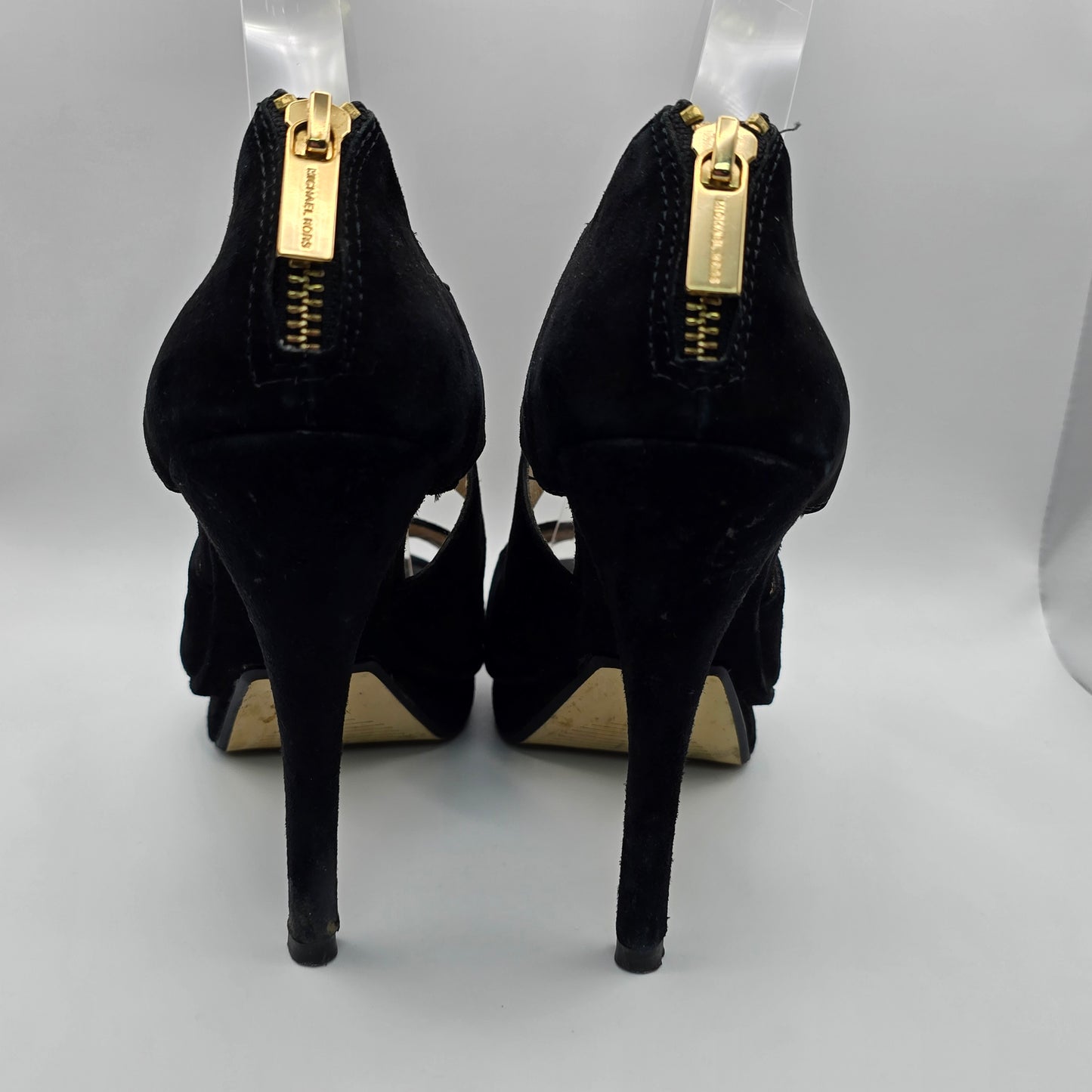 Michael Kors 4.5" Platform Black Suede Heels Preloved Size 7