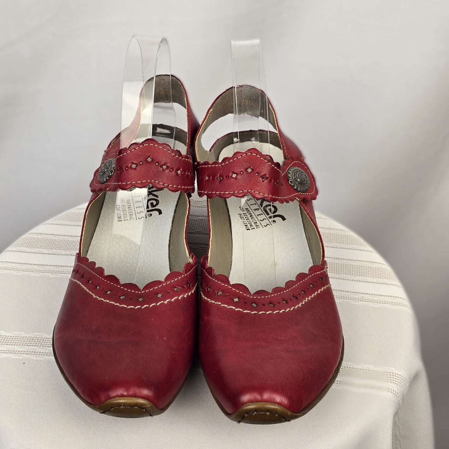 Rieker Red Leather Shoe Size 42 Preloved