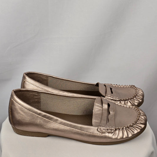 Life Stride Bronze Penny Loafer Size 10M Preloved