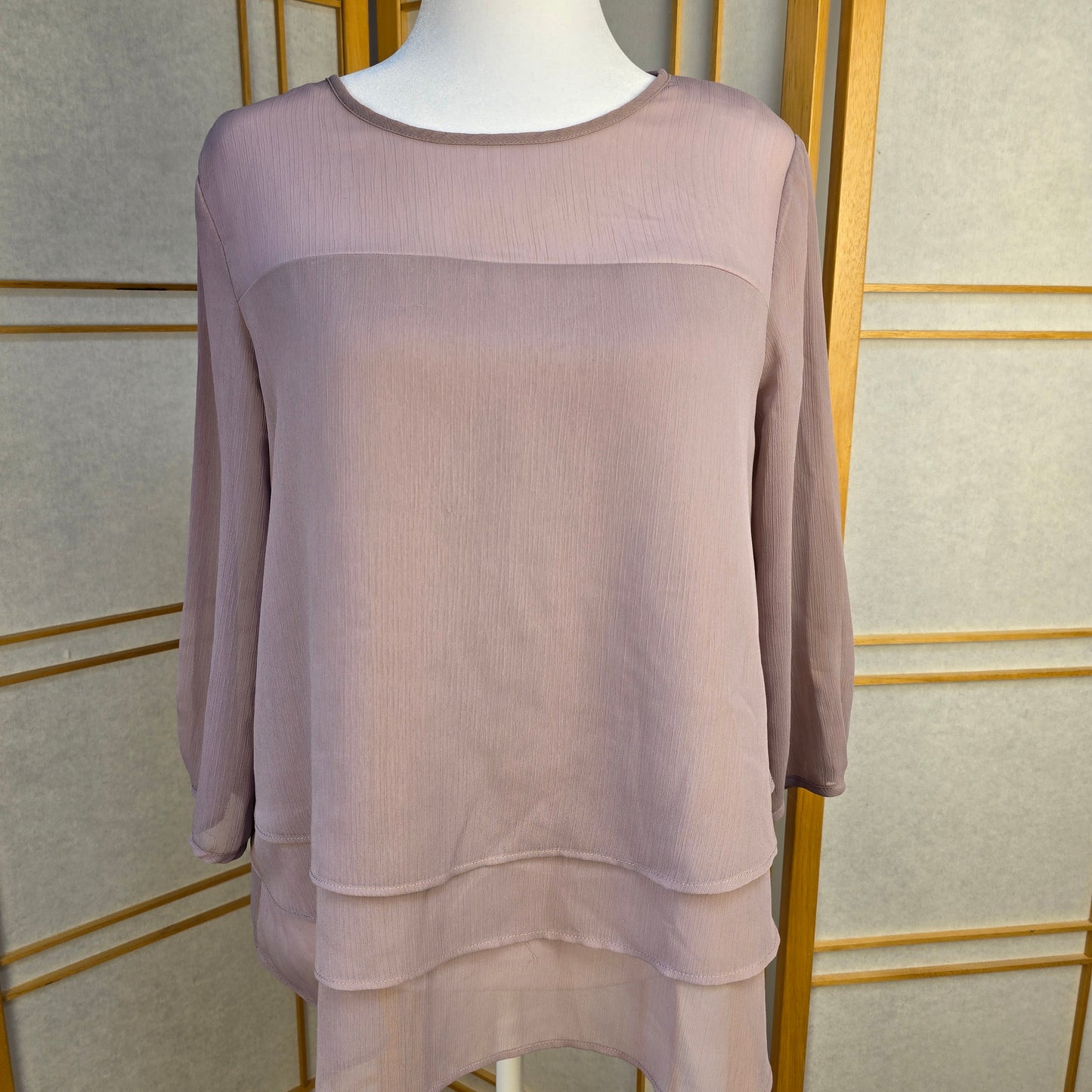 Reitmans Layered Pink Sheer Top Medium Preloved