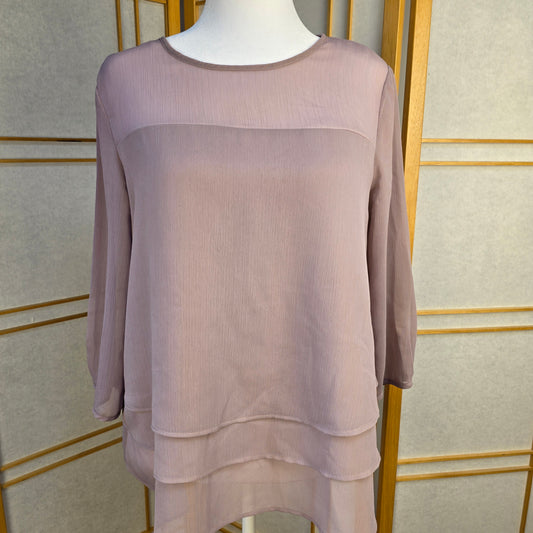 Reitmans Layered Pink Sheer Top Medium Preloved