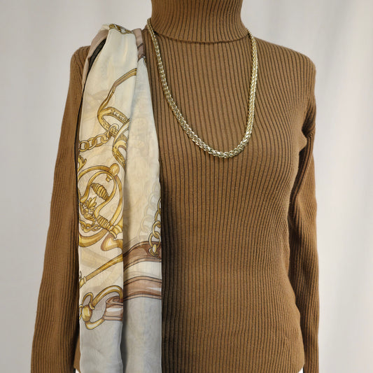 Banana Republic Medium Turtle Necks Cream and Tan (2) Preloved