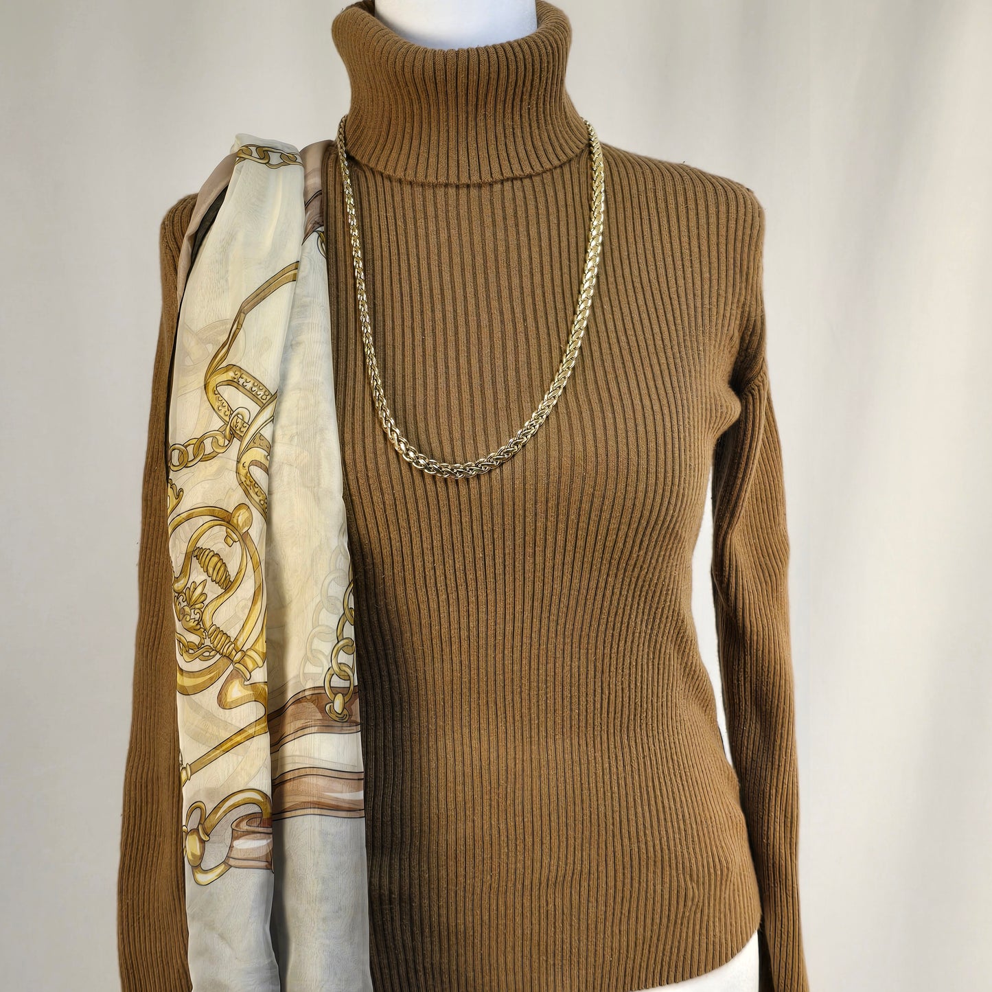 Banana Republic Medium Turtle Necks Cream and Tan (2) Preloved