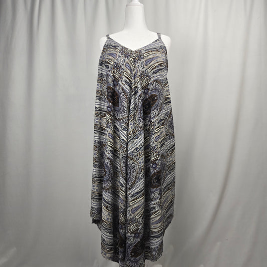 Solitaire Paisley Dress or Cover Up Size 1X Preloved
