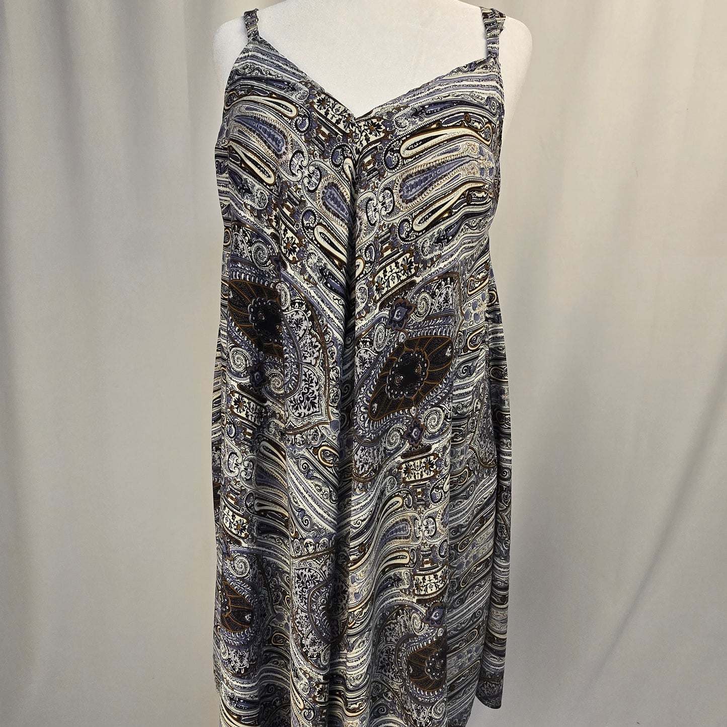 Solitaire Paisley Dress or Cover Up Size 1X Preloved