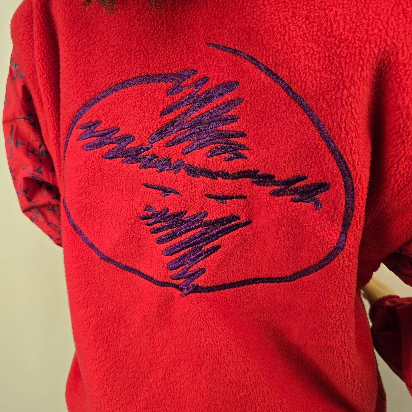 Hors La Loi Vintage Fleece Jacket with Removable Sleeves Small