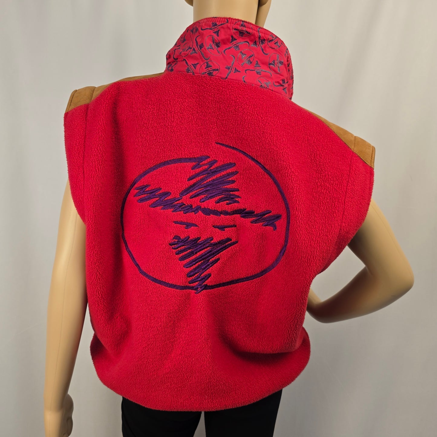 Hors La Loi Vintage Fleece Jacket with Removable Sleeves Small