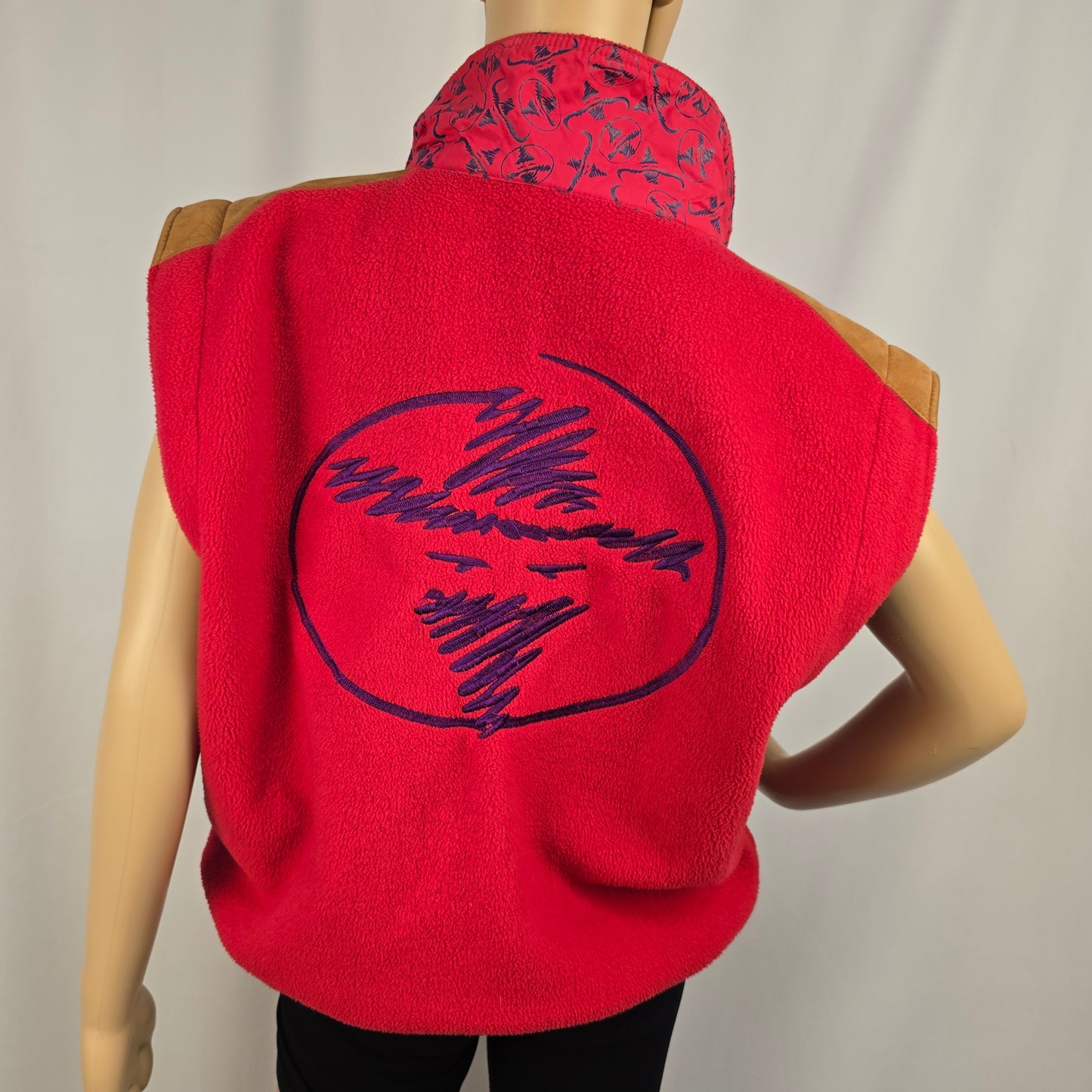 Hors La Loi Vintage Fleece Jacket with Removable Sleeves Small