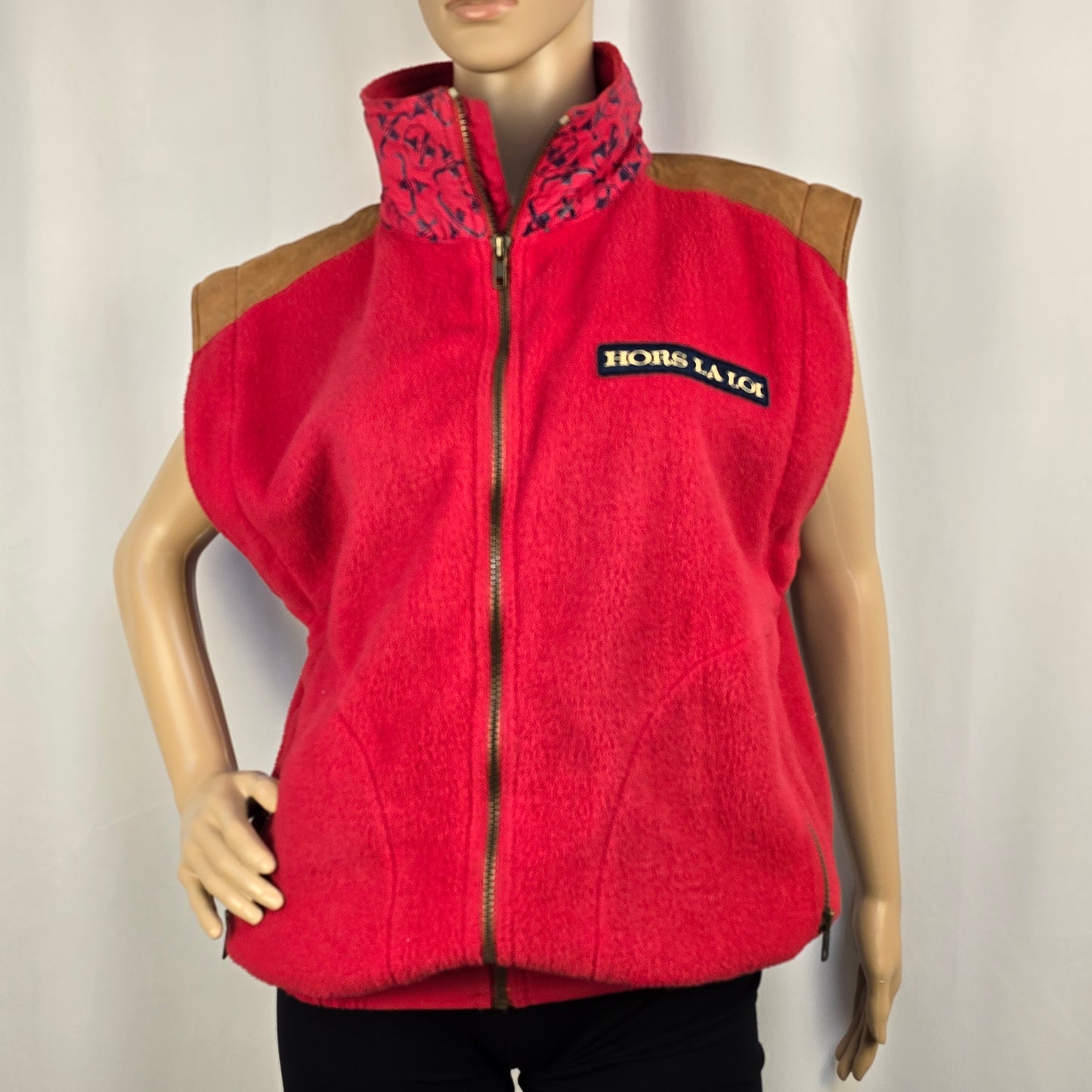 Hors La Loi Vintage Fleece Jacket with Removable Sleeves Small