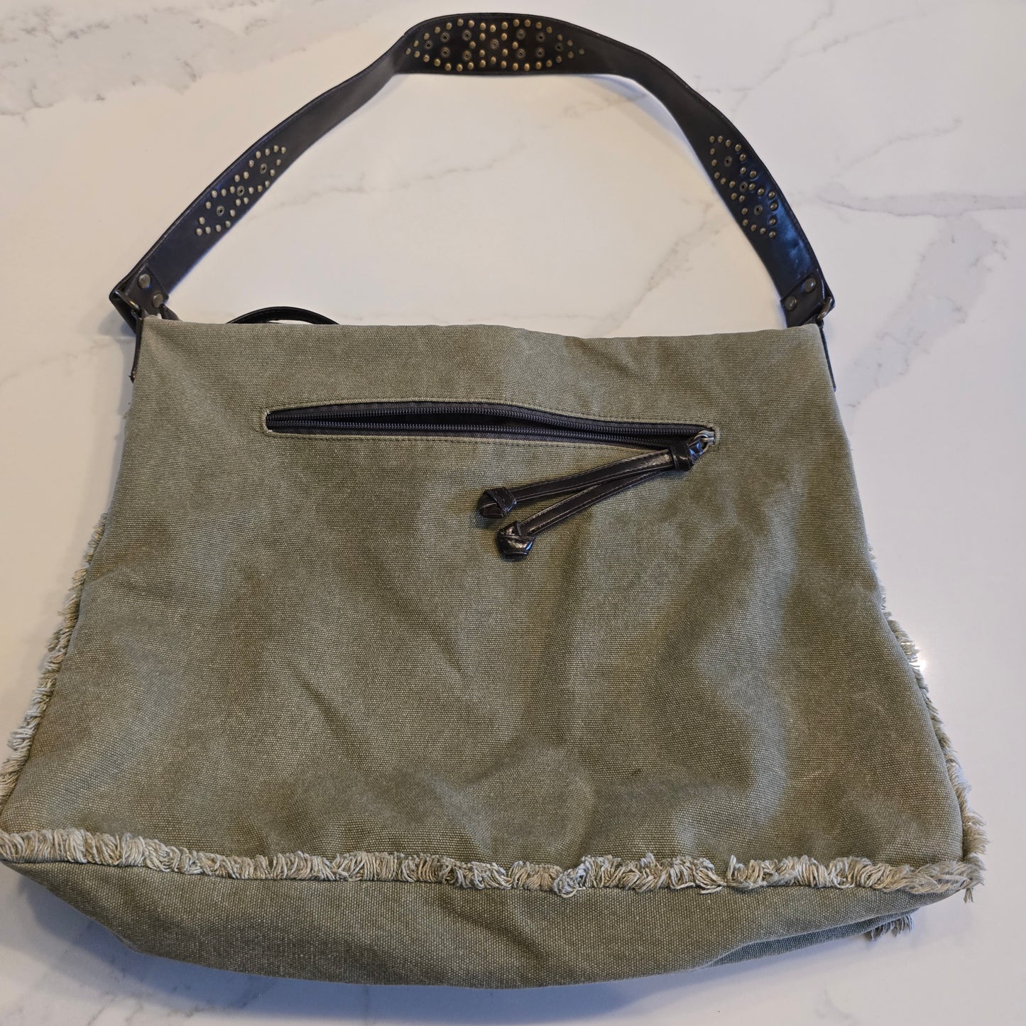 Nevada Olive Colour Canvas Purse Preloved