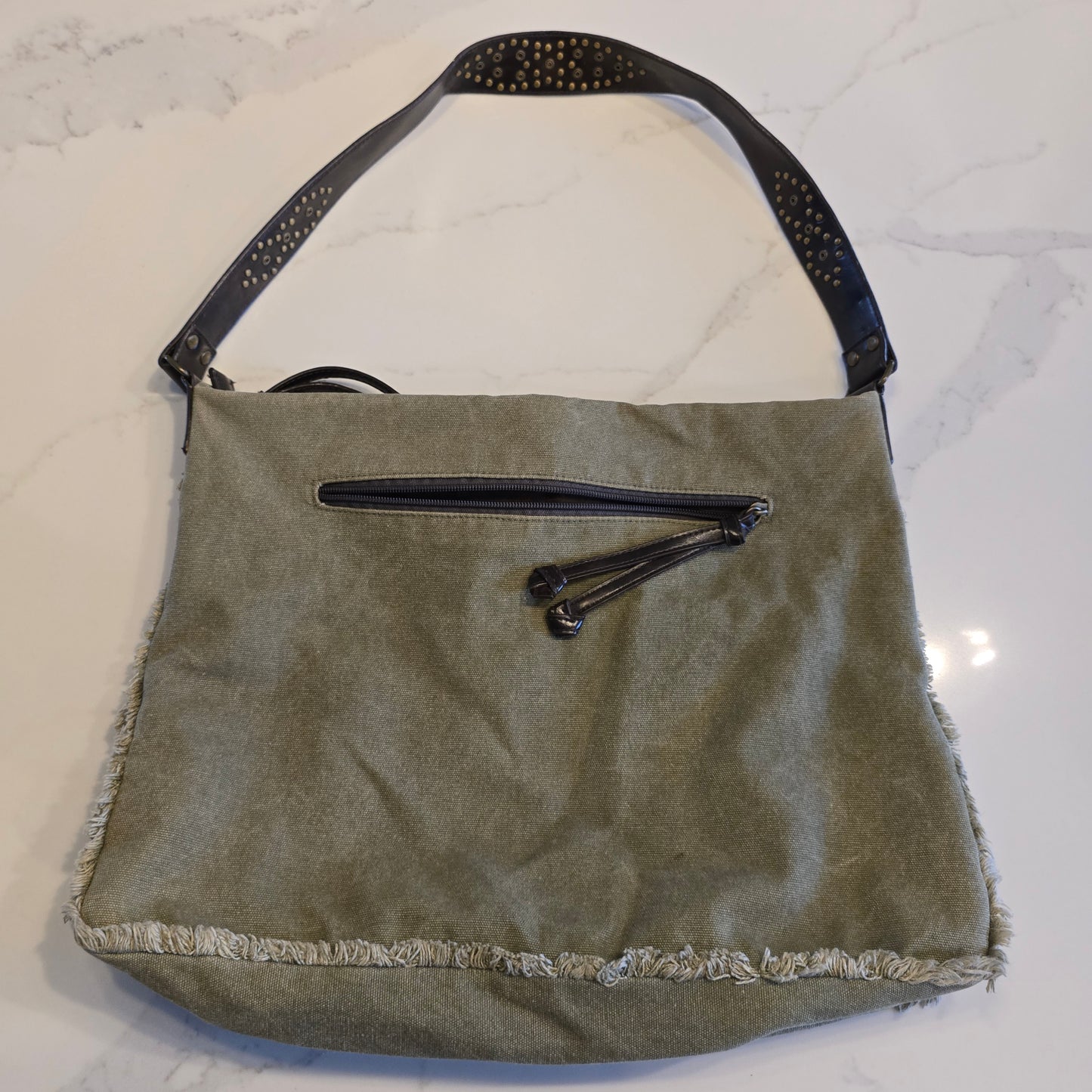 Nevada Olive Colour Canvas Purse Preloved