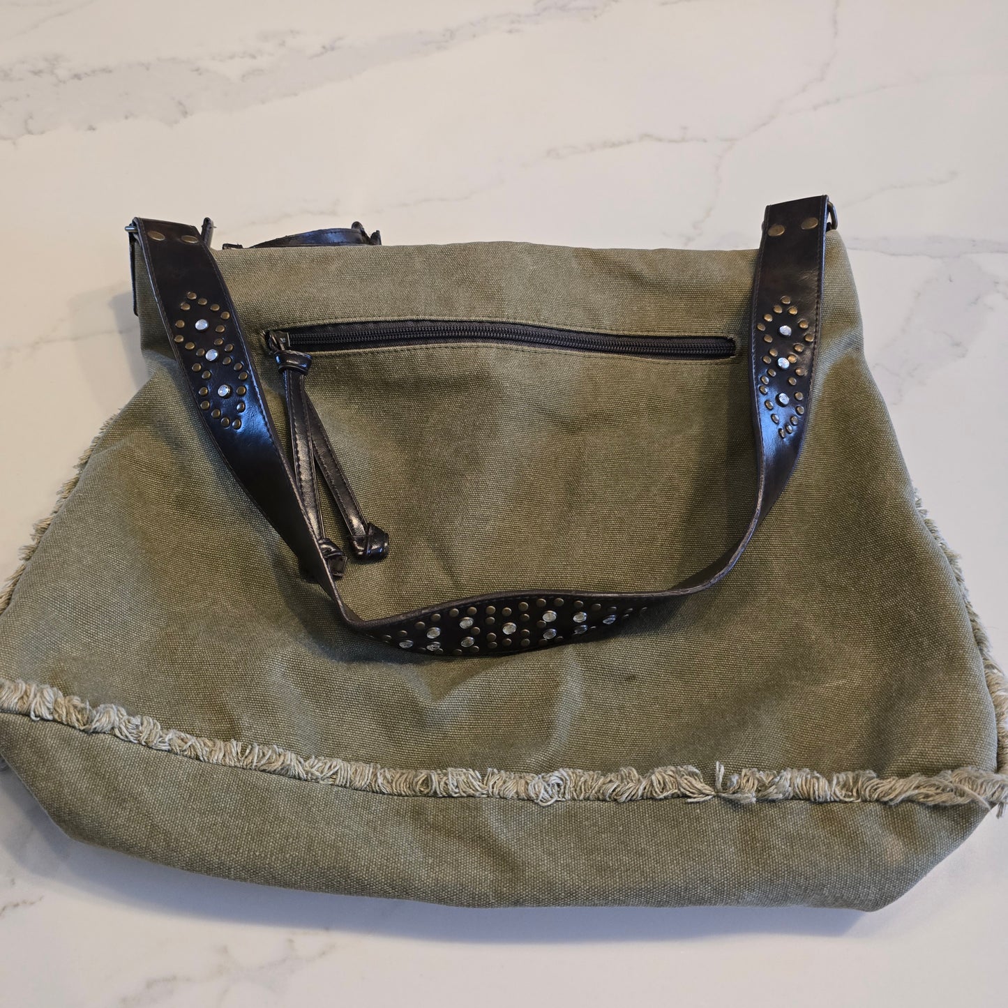 Nevada Olive Colour Canvas Purse Preloved