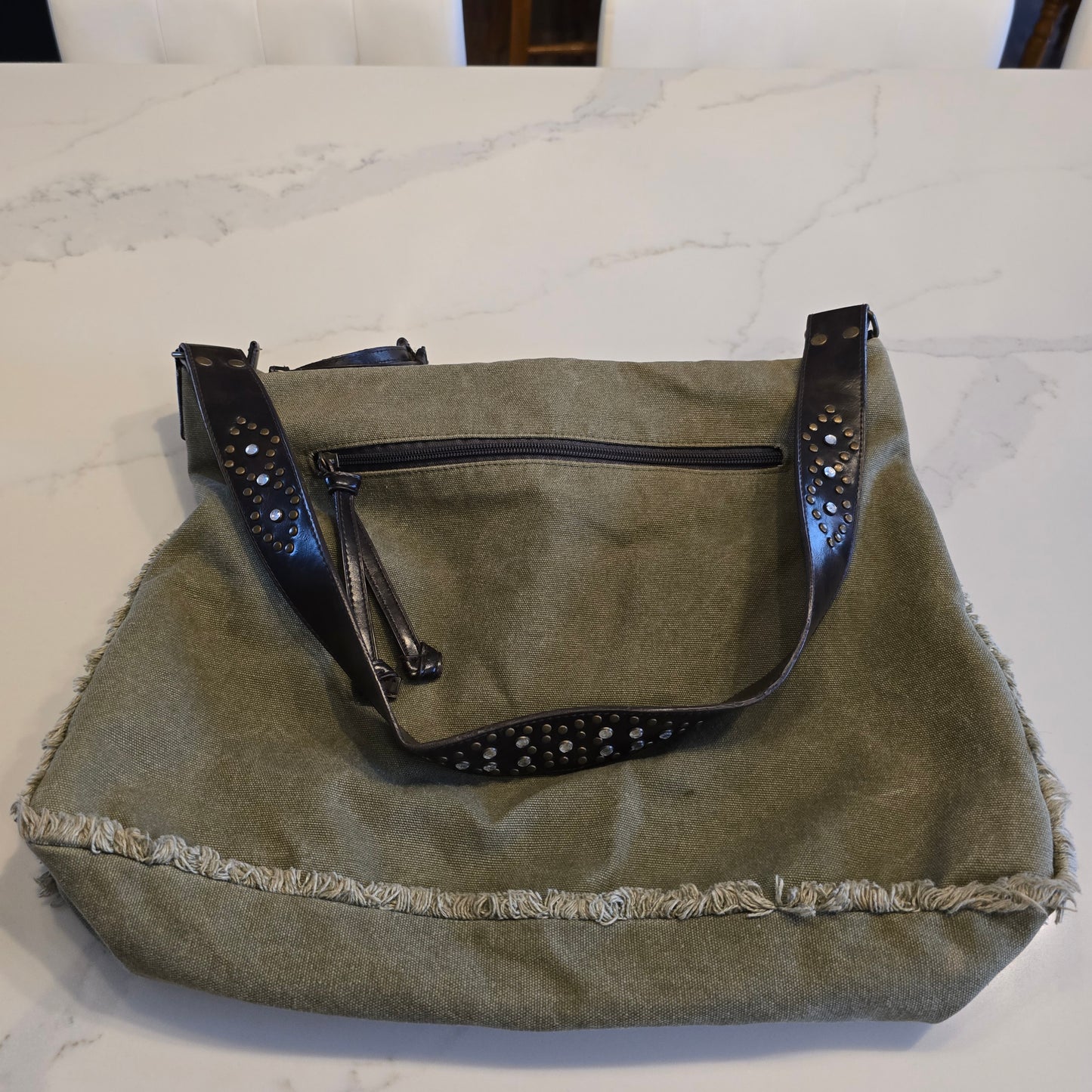 Nevada Olive Colour Canvas Purse Preloved
