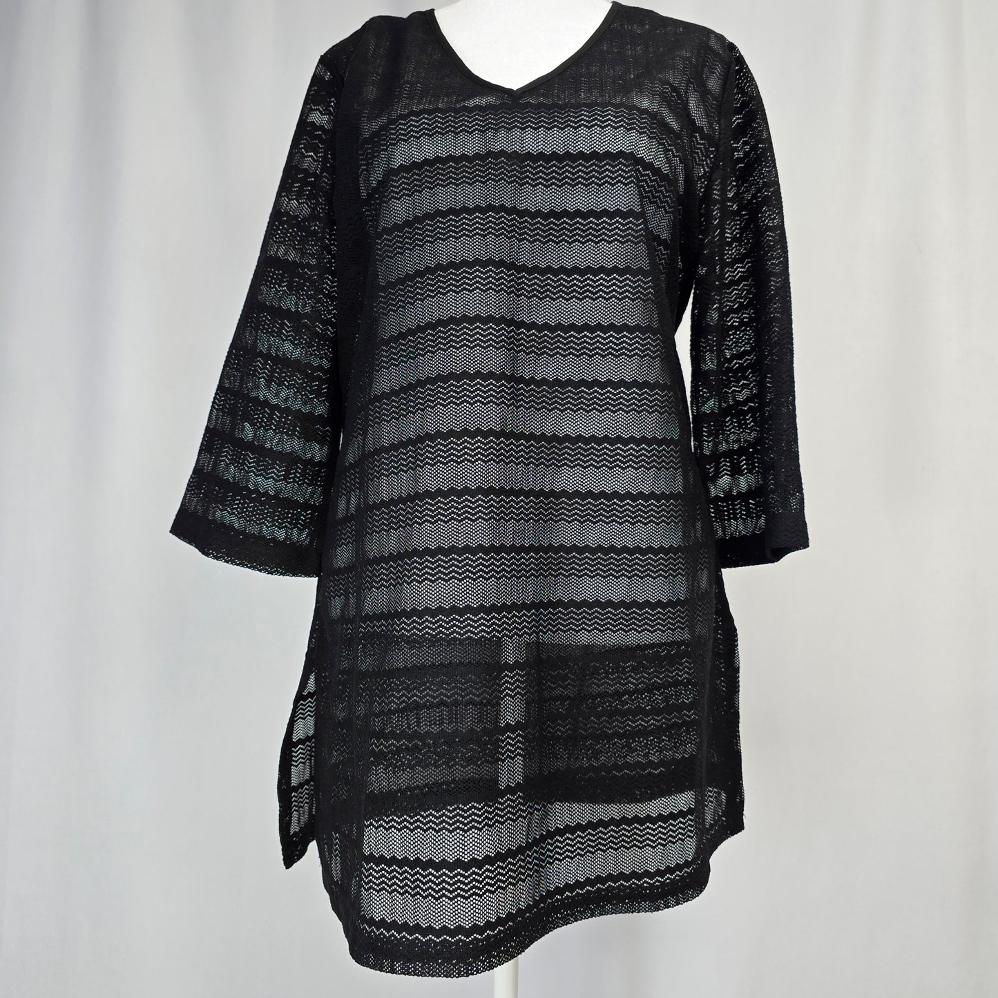 Black Mesh Bathing Suit Cover-Up Approx size XL Preloved