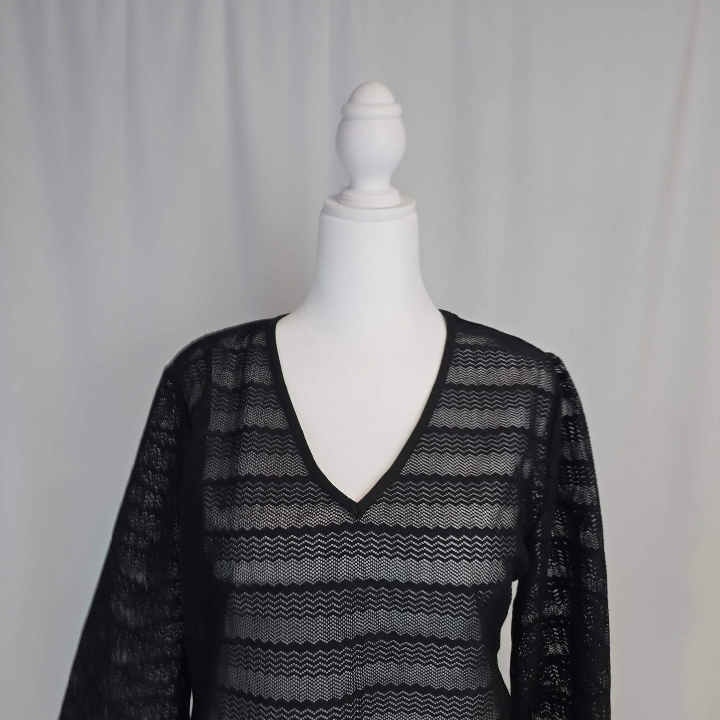 Black Mesh Bathing Suit Cover-Up Approx size XL Preloved