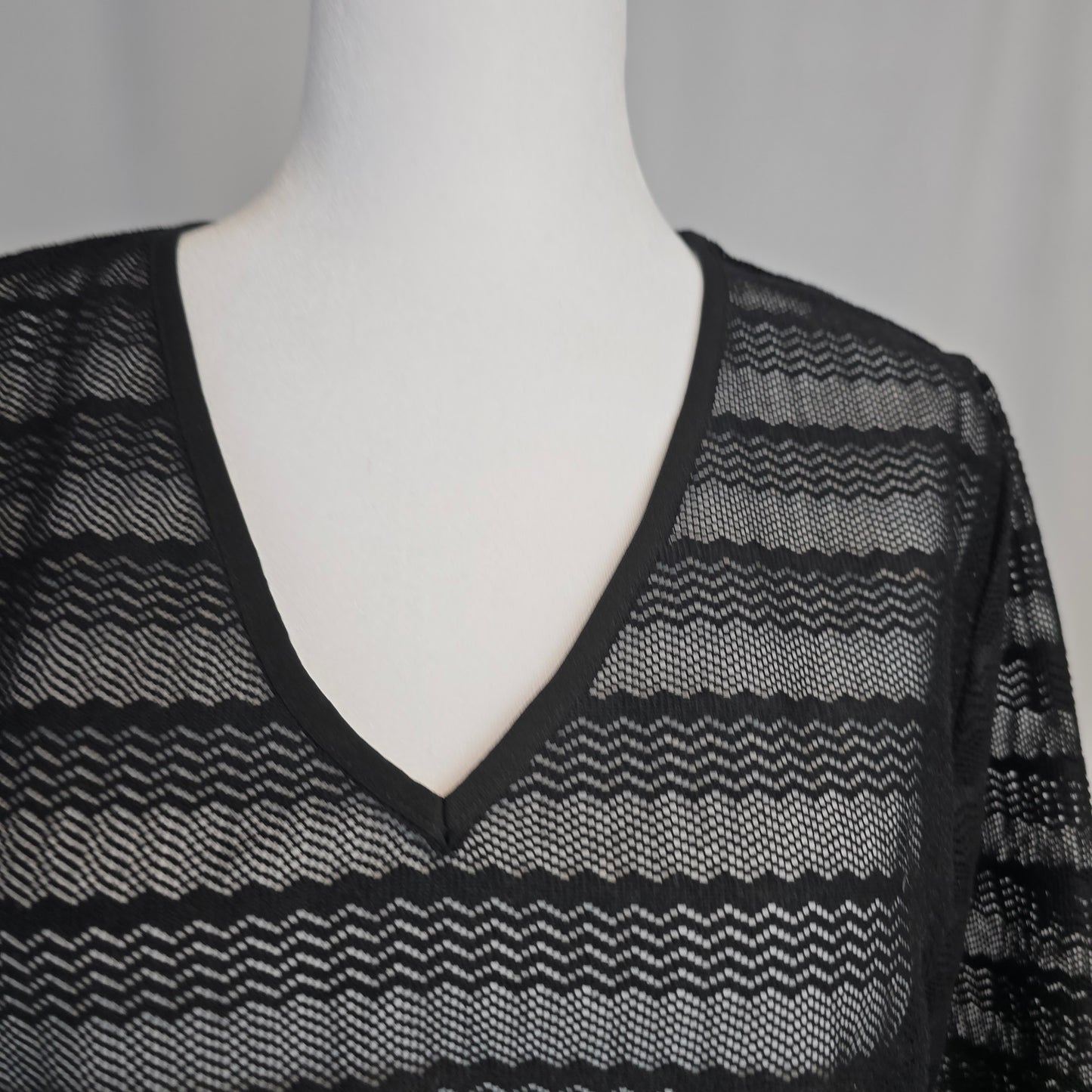 Black Mesh Bathing Suit Cover-Up Approx size XL Preloved