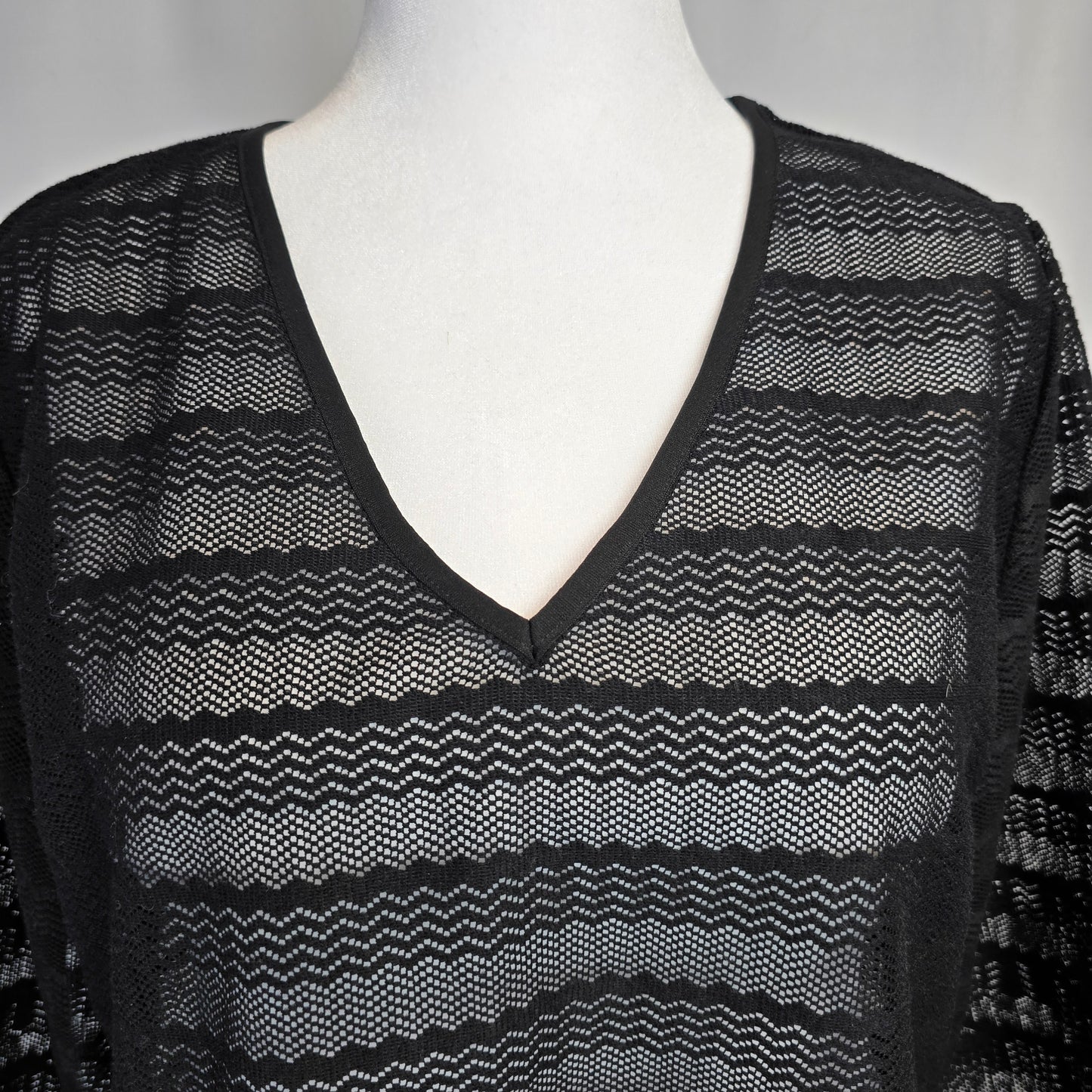 Black Mesh Bathing Suit Cover-Up Approx size XL Preloved