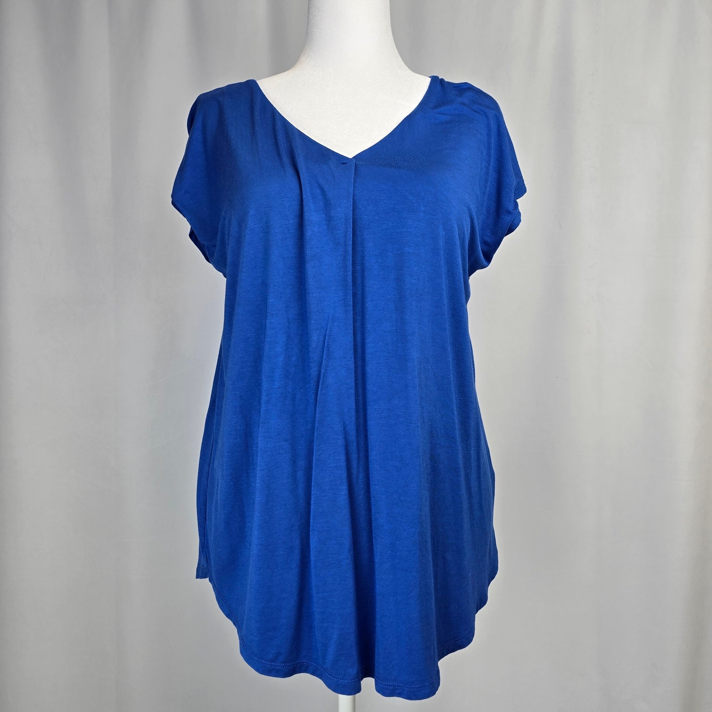 Reitmans Royal Blue Capped Sleeve Top Large Preloved