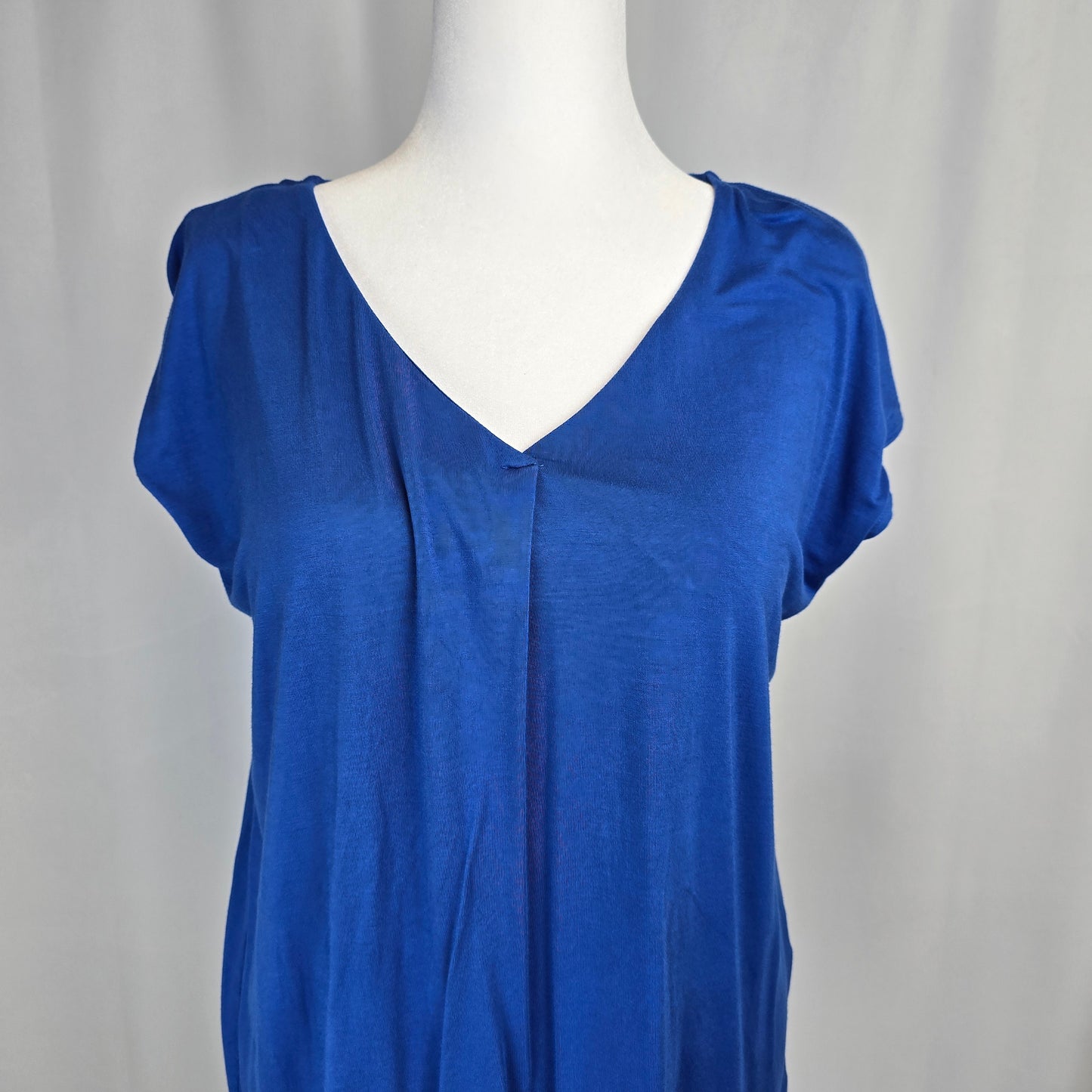 Reitmans Royal Blue Capped Sleeve Top Large Preloved